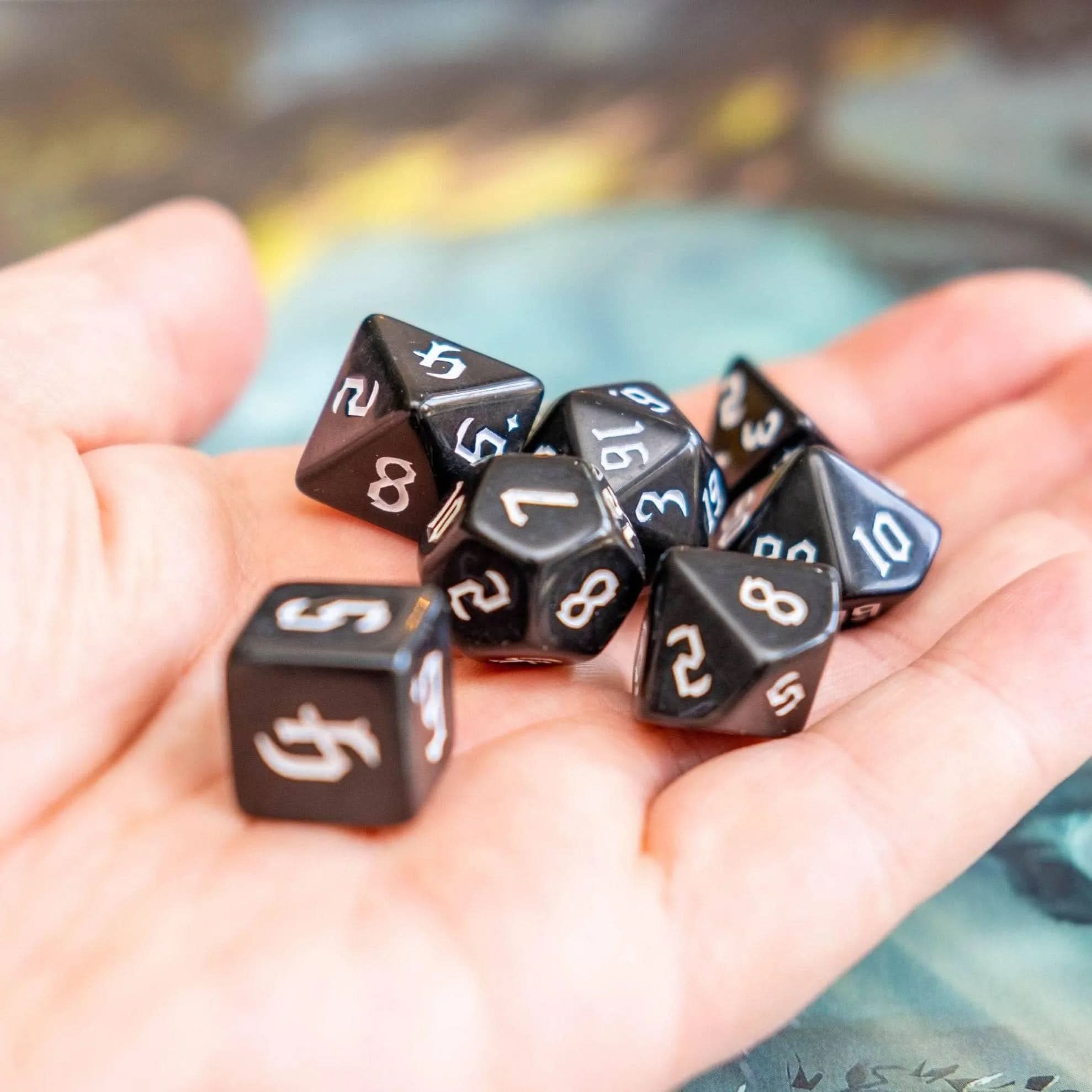 Black Witch Dice TTRPG Dice Set - Mystery Dice Goblin