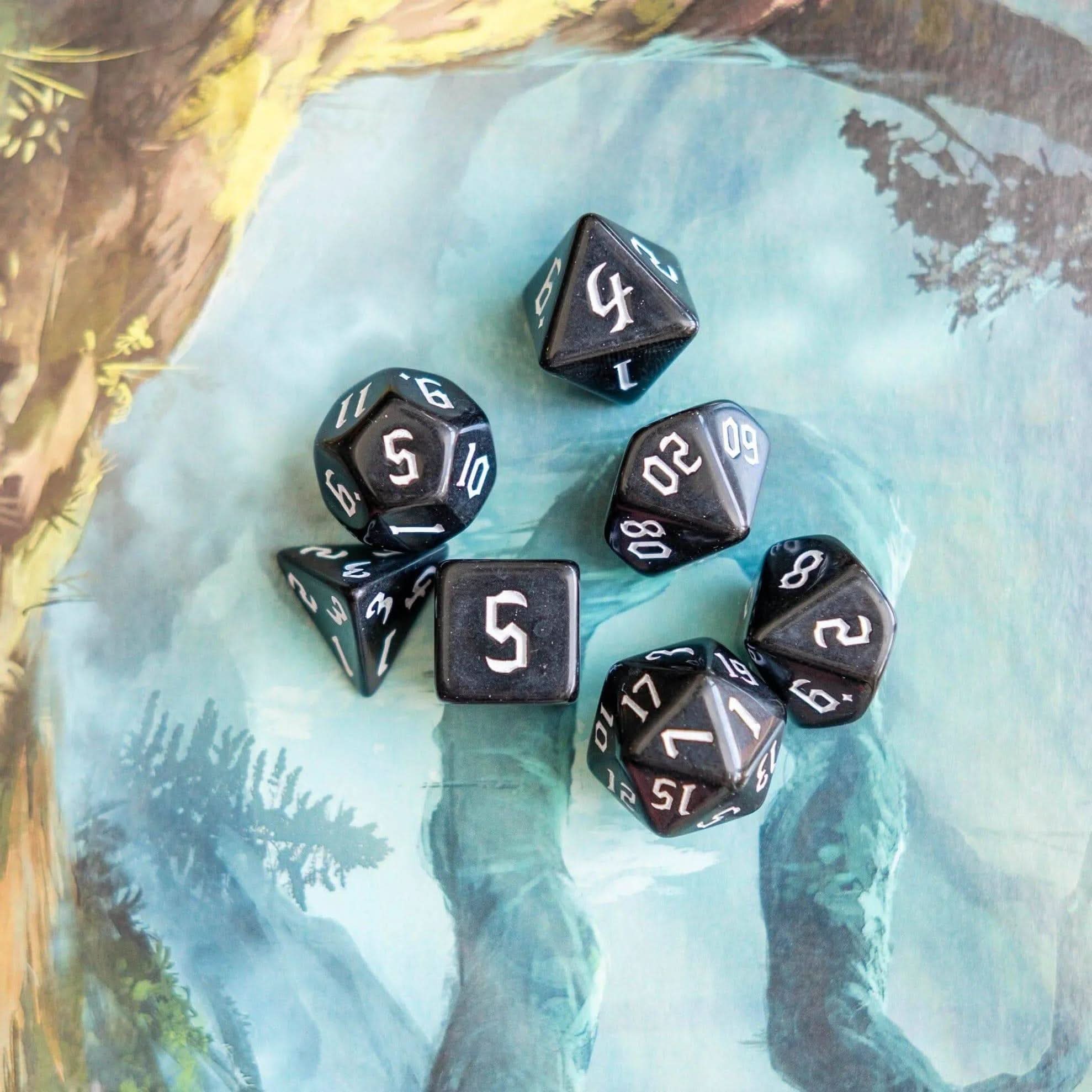 Black Witch Dice TTRPG Dice Set - Mystery Dice Goblin