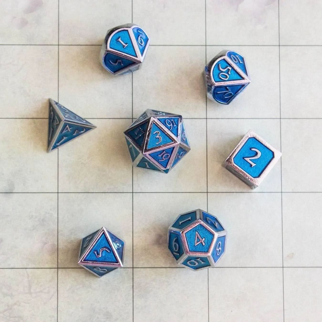Simple Blue and Silver Metal Set