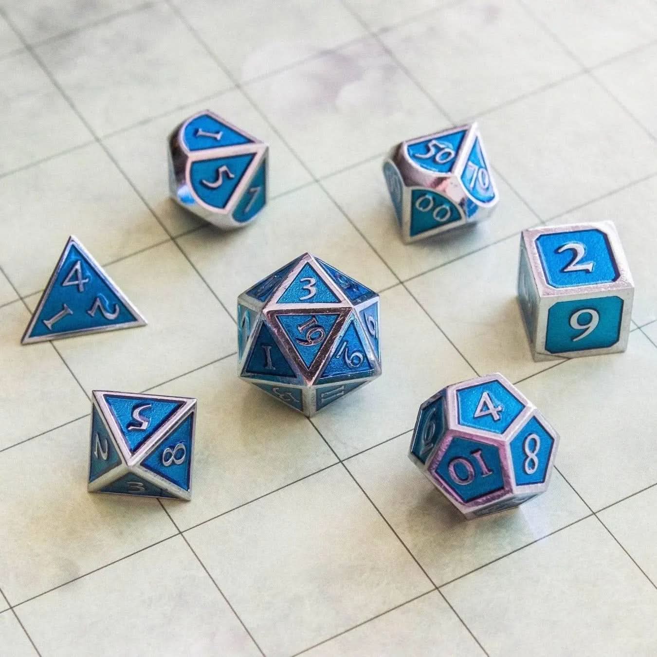 Simple Blue and Silver Metal Set