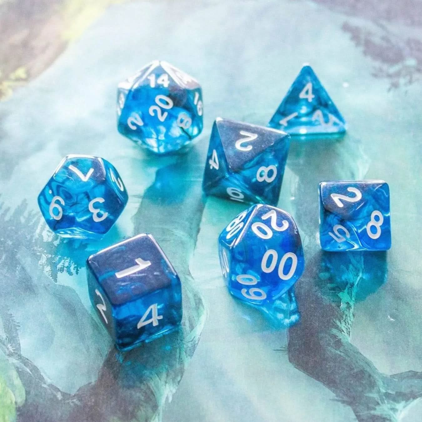 Blue Smoke TTRPG Dice Set - Mystery Dice Goblin