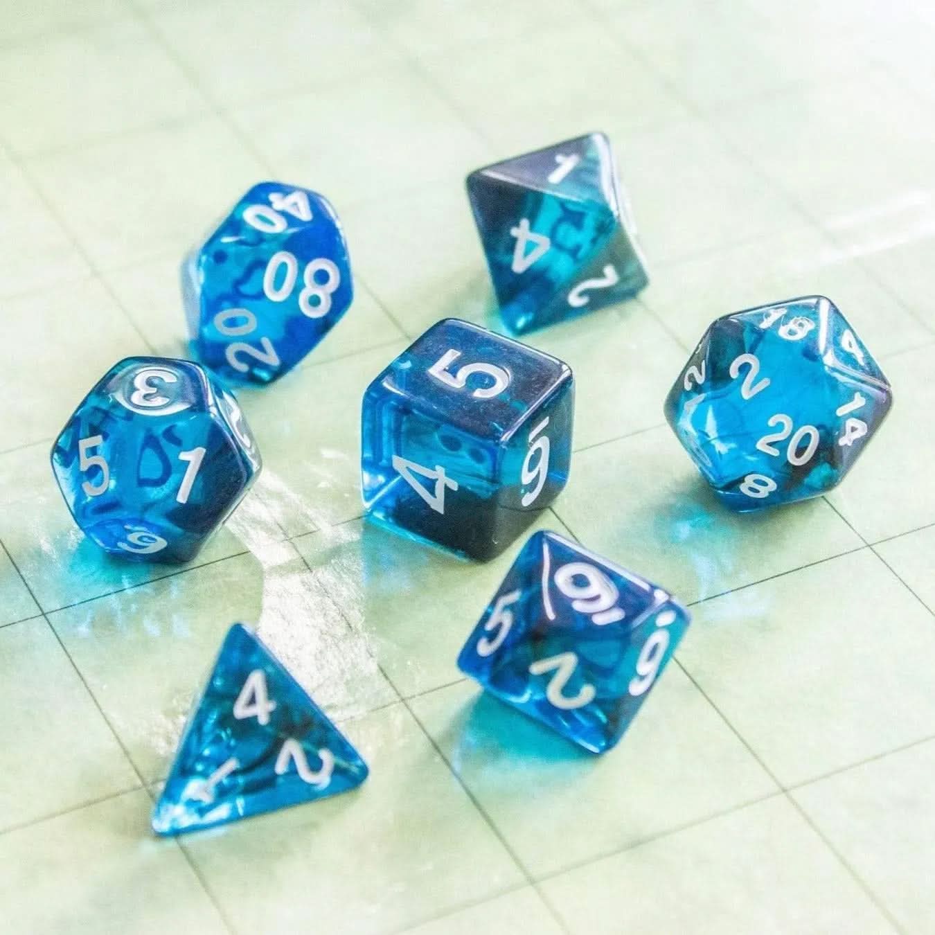 Blue Smoke TTRPG Dice Set - Mystery Dice Goblin