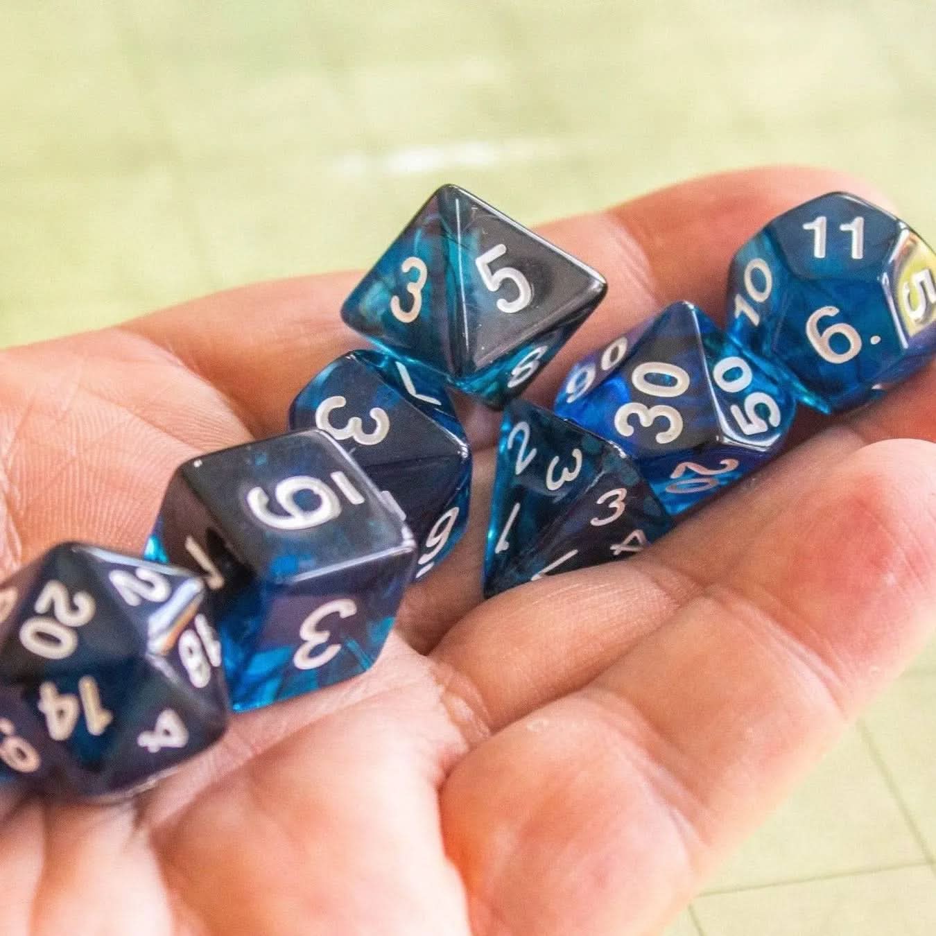 Blue Smoke TTRPG Dice Set - Mystery Dice Goblin