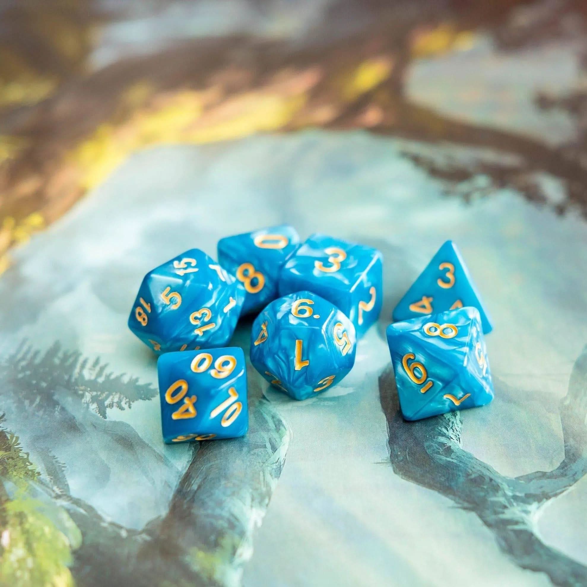 Blue Spirit TTRPG Dice Set - Mystery Dice Goblin