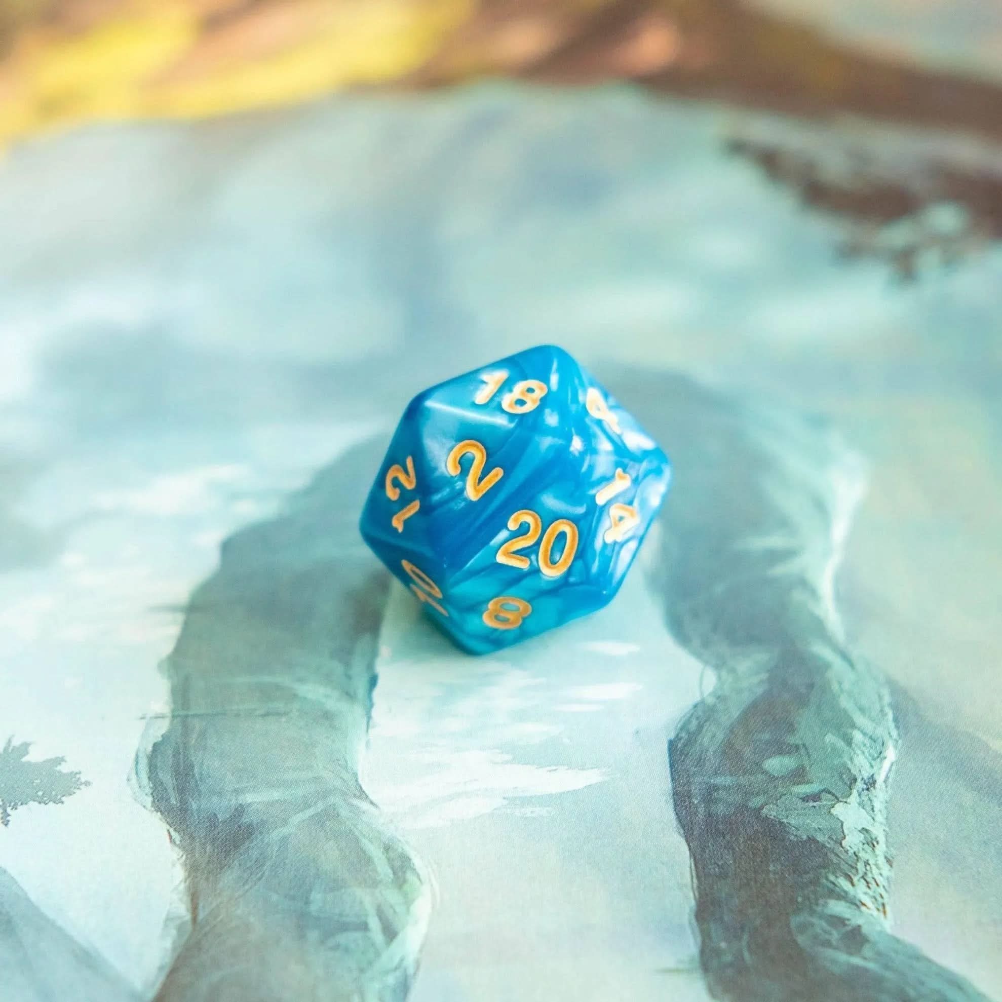 Sky Blue Pearl Dice Set