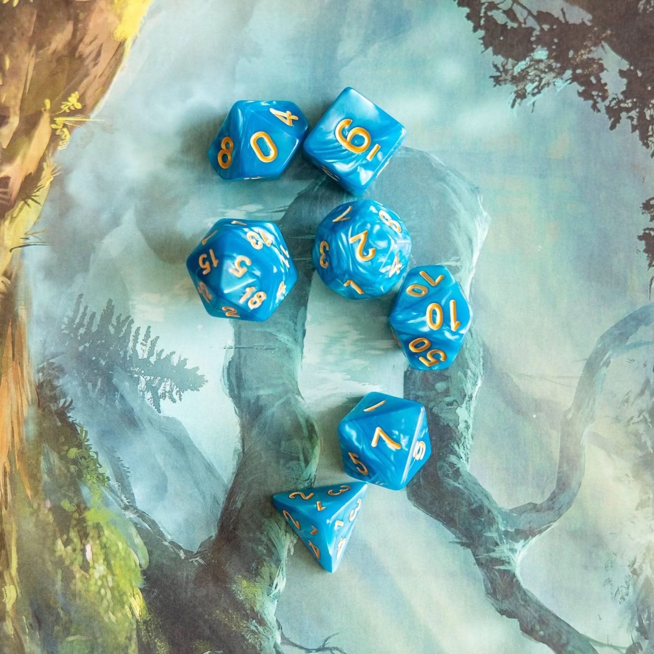 Sky Blue Pearl Dice Set