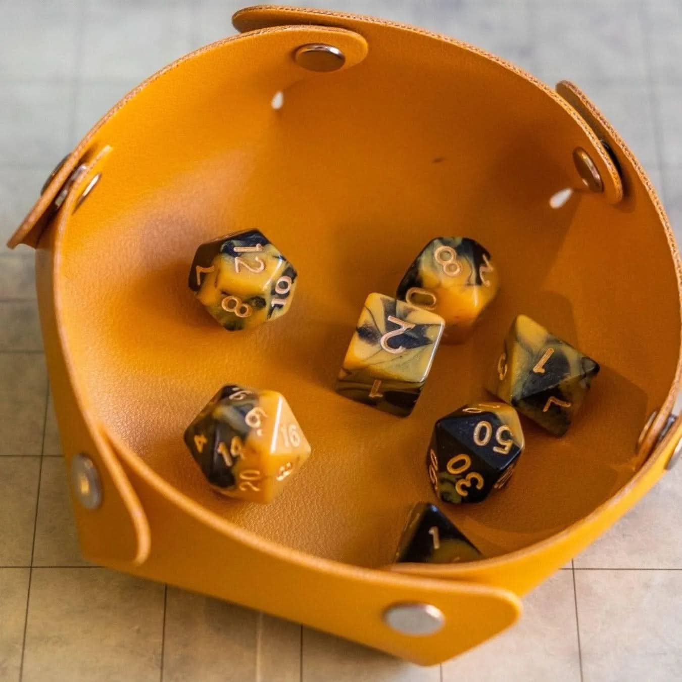 Bumblebee Black and Yellow TTRPG Dice Set - Mystery Dice Goblin