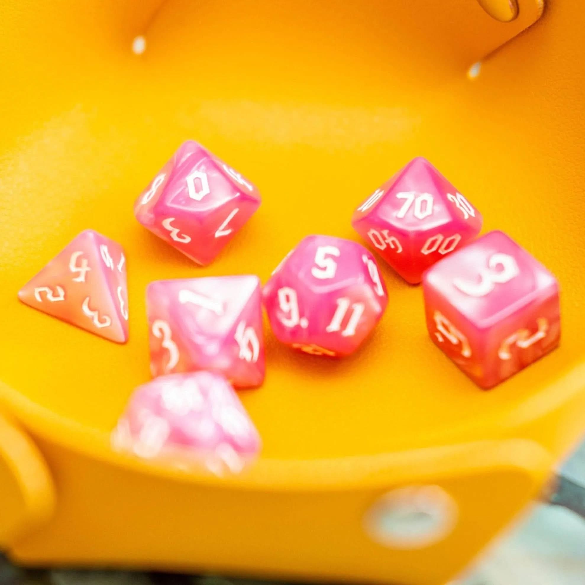 Candy Floss Pink TTRPG Dice Set - Mystery Dice Goblin