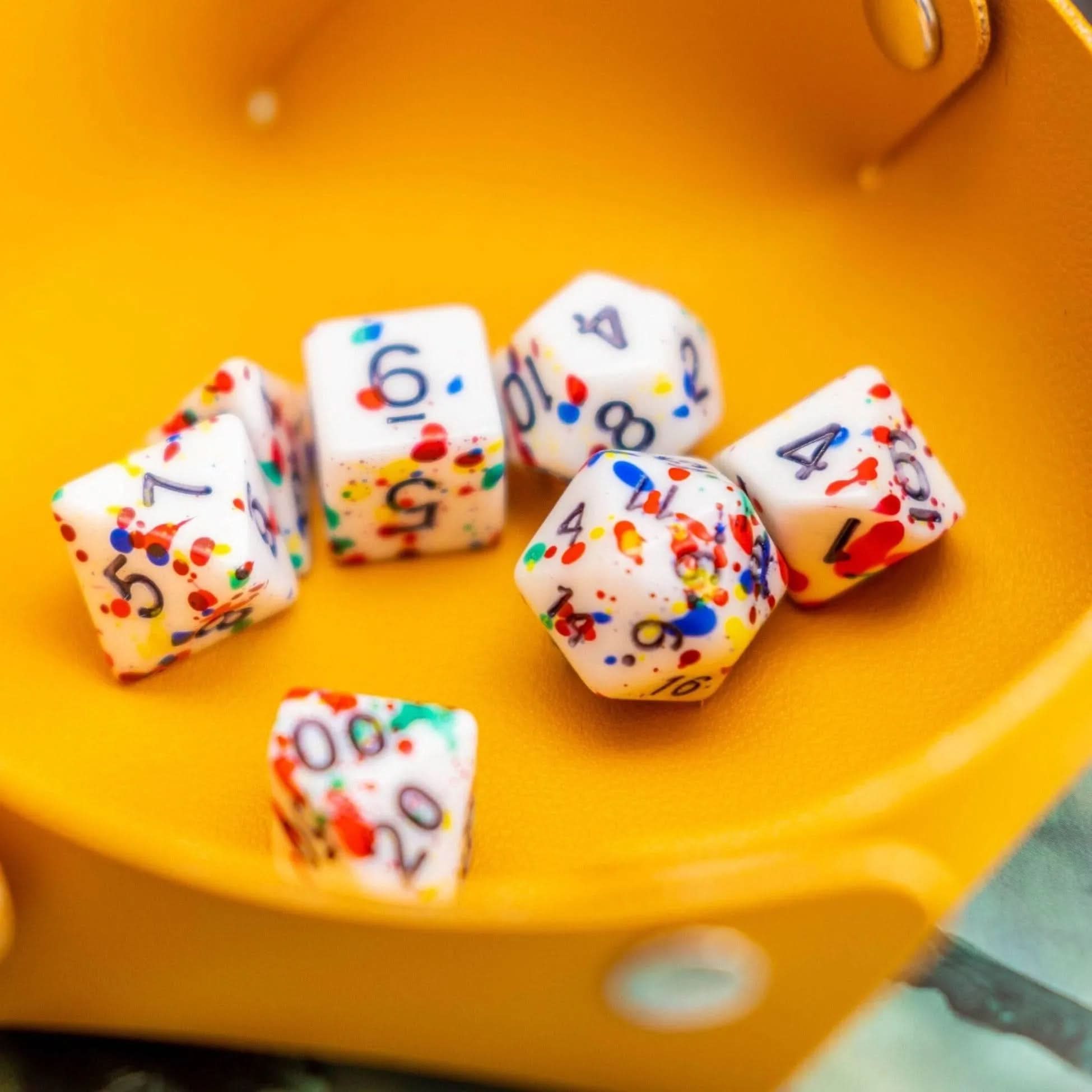 Multi-Coloured Splatter Dice Set