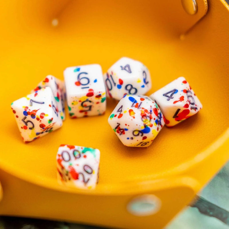 Multi-Coloured Splatter Dice Set