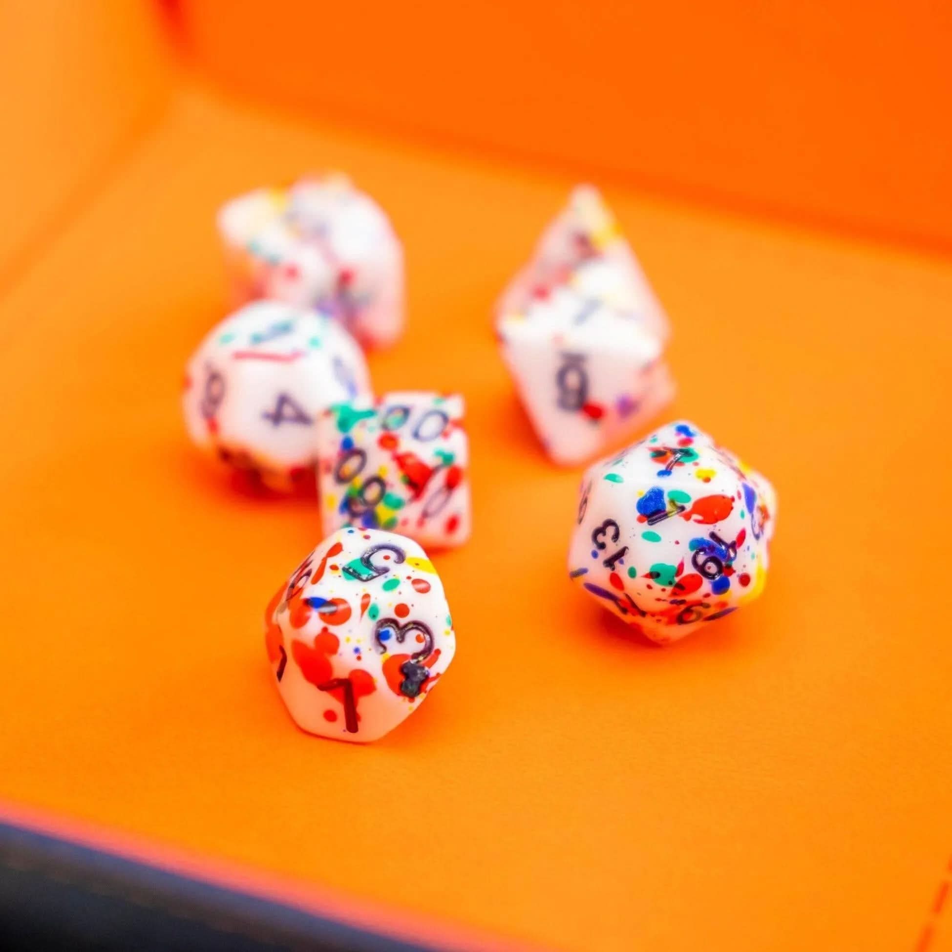 Multi-Coloured Splatter Dice Set