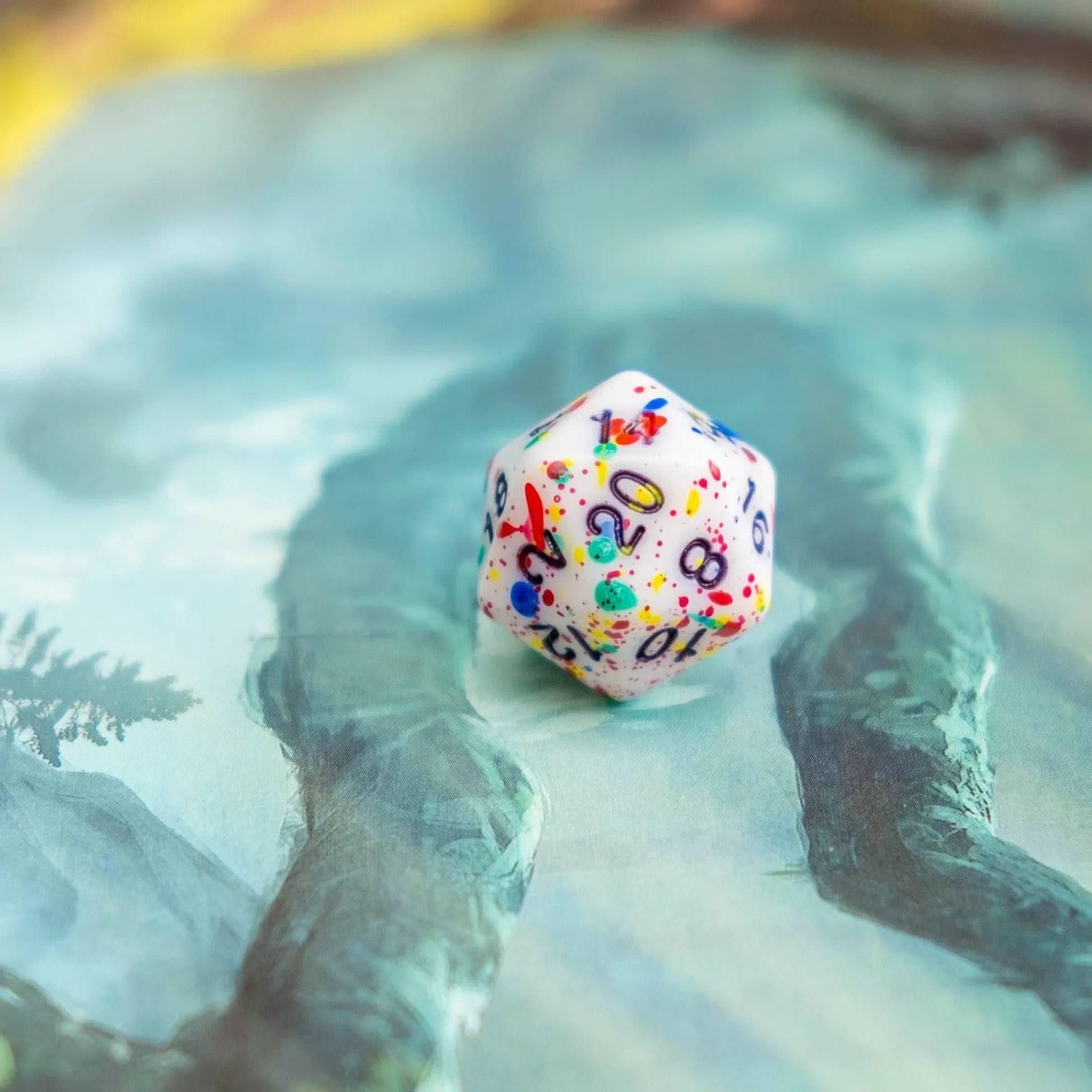 Multi-Coloured Splatter Dice Set
