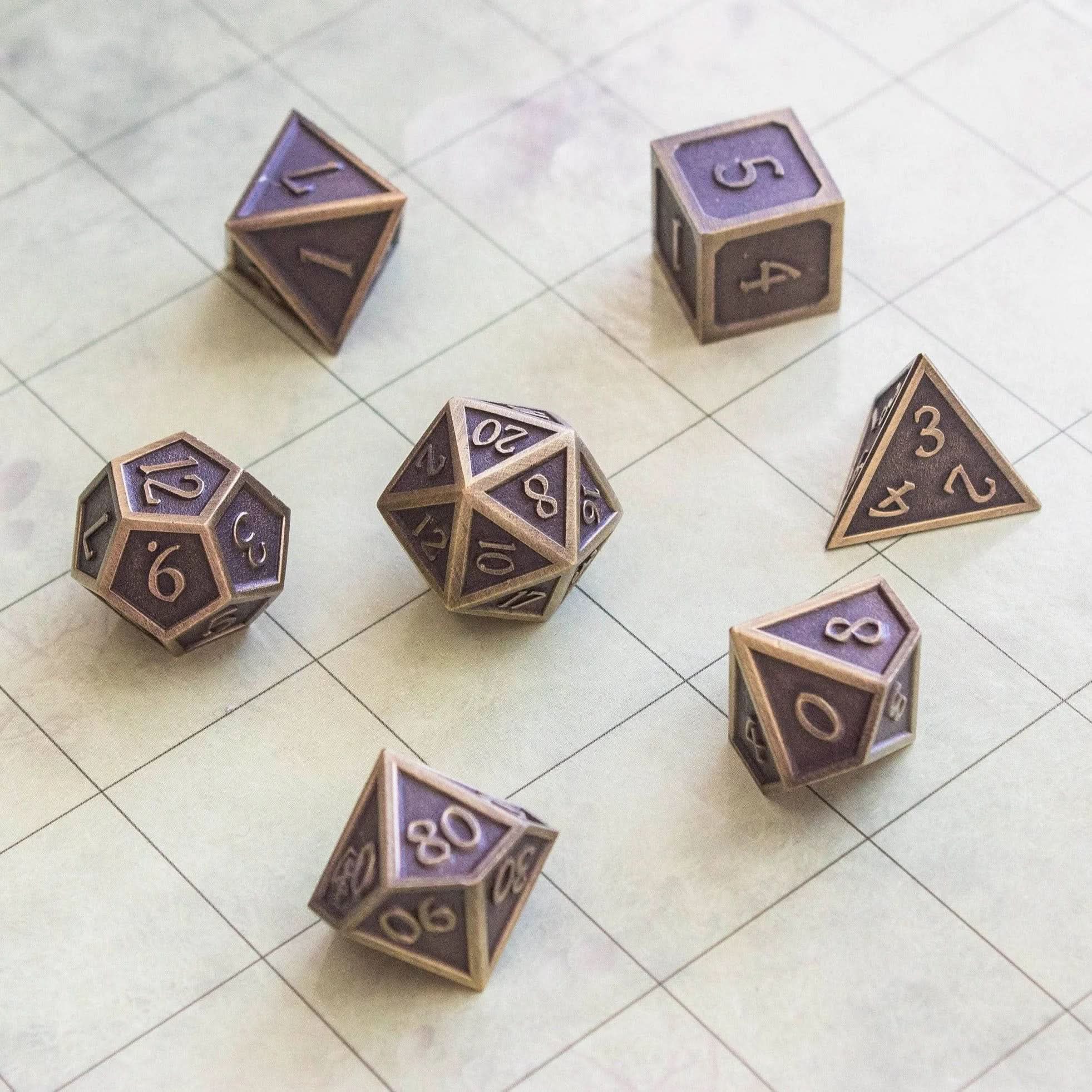 Full Gold Metal Dice Set