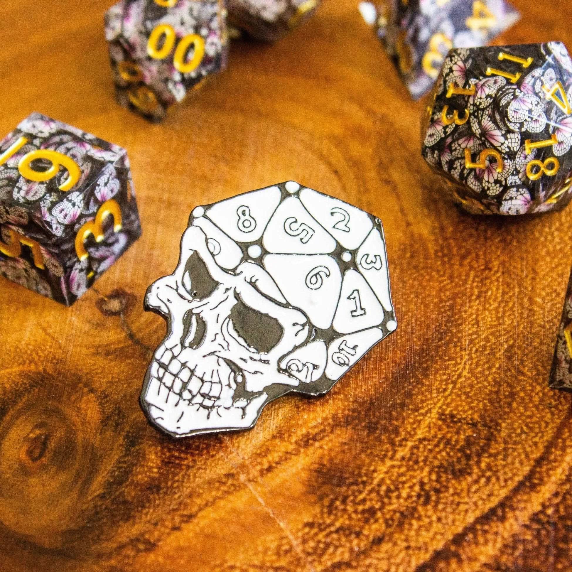D20 Skull Pin - Mystery Dice Goblin