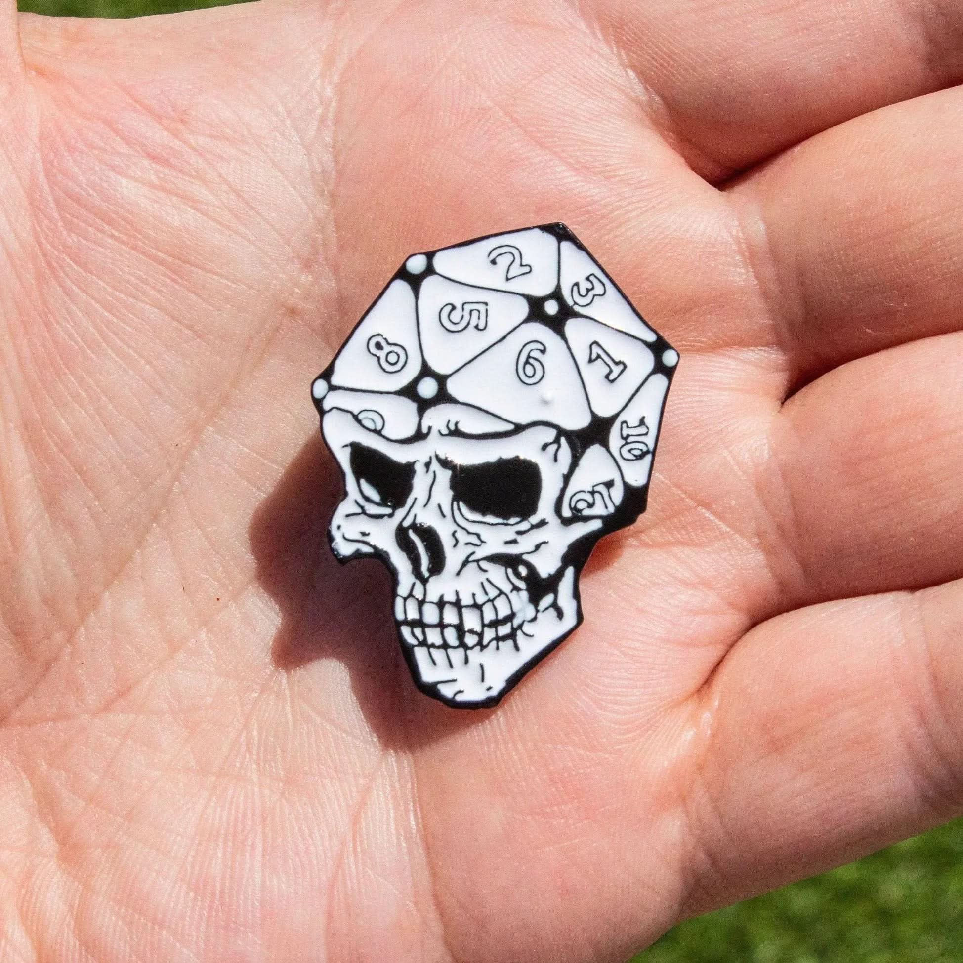 D20 Skull Pin - Mystery Dice Goblin