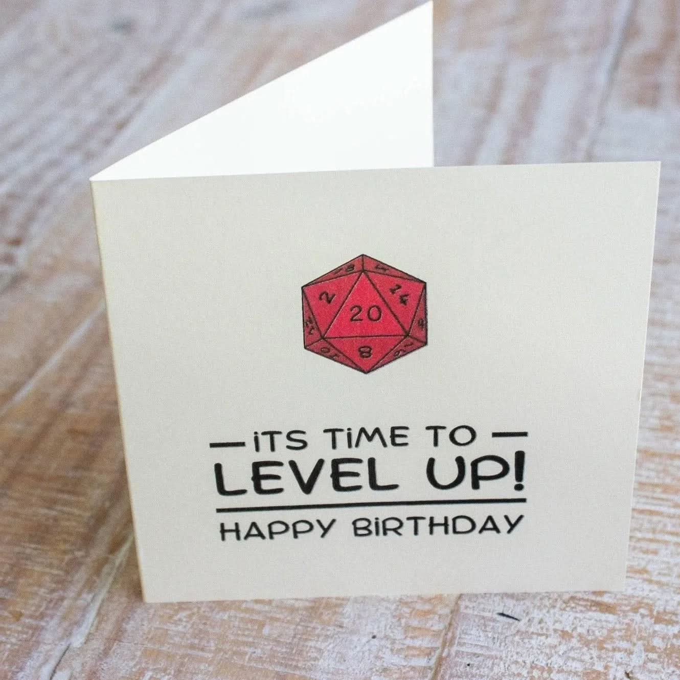 TTRPG Birthday Card Level Up - Mystery Dice Goblin