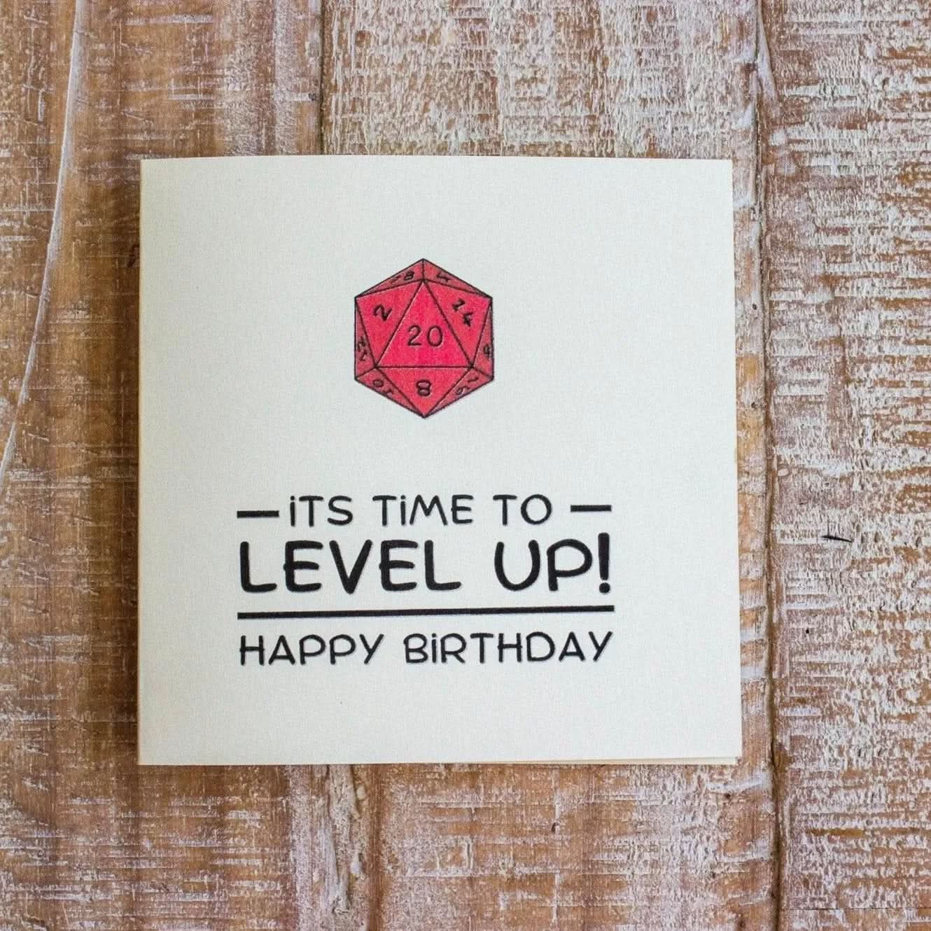 TTRPG Birthday Card Level Up - Mystery Dice Goblin