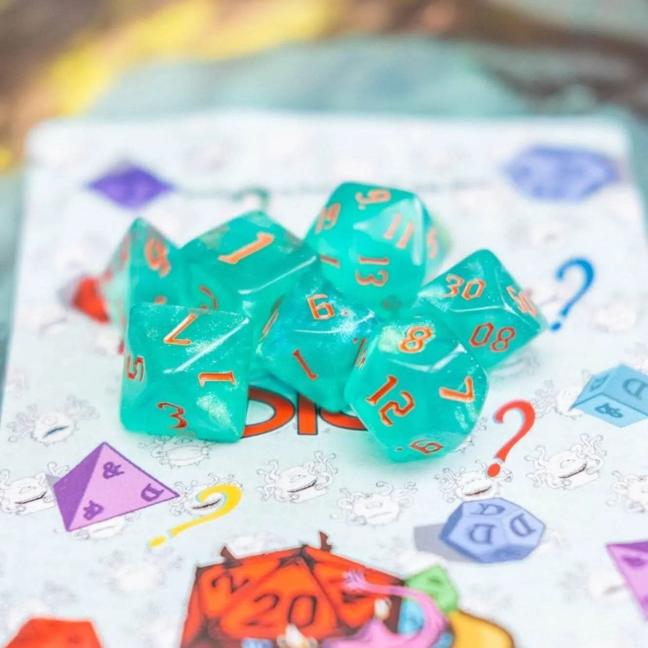 Emerald Fog TTRPG Dice Set - Mystery Dice Goblin