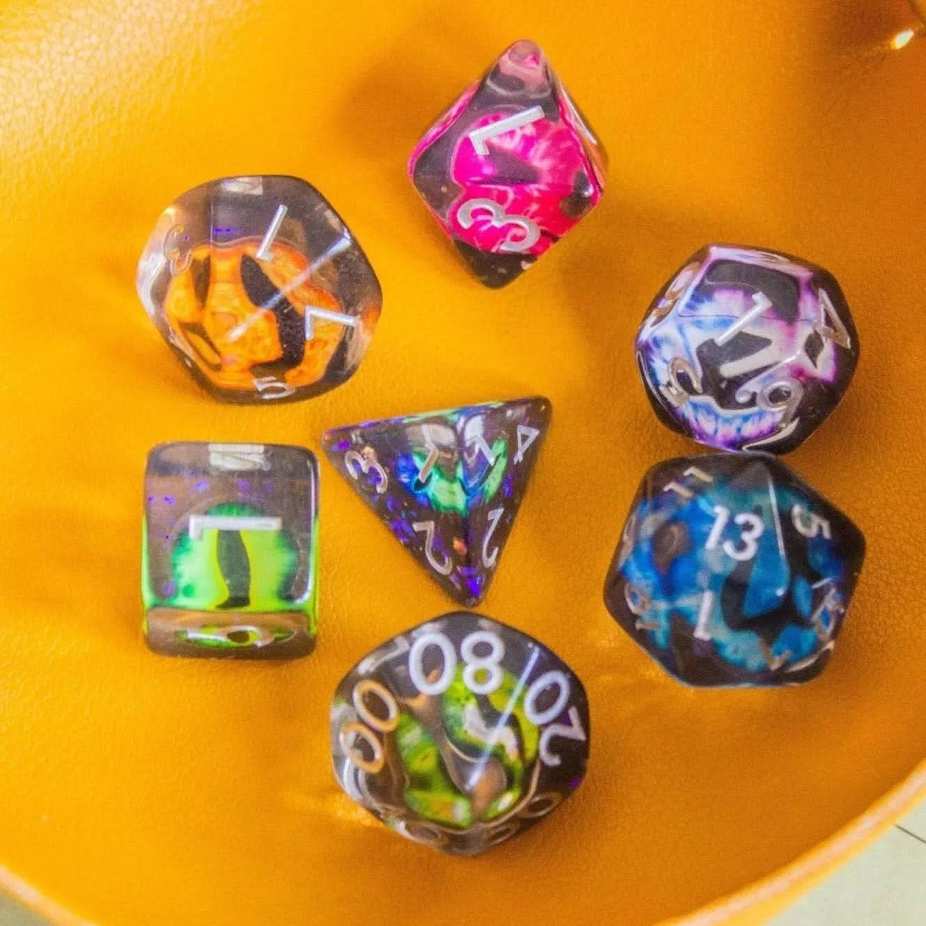 Evil Eye TTRPG dice - Mystery Dice Goblin