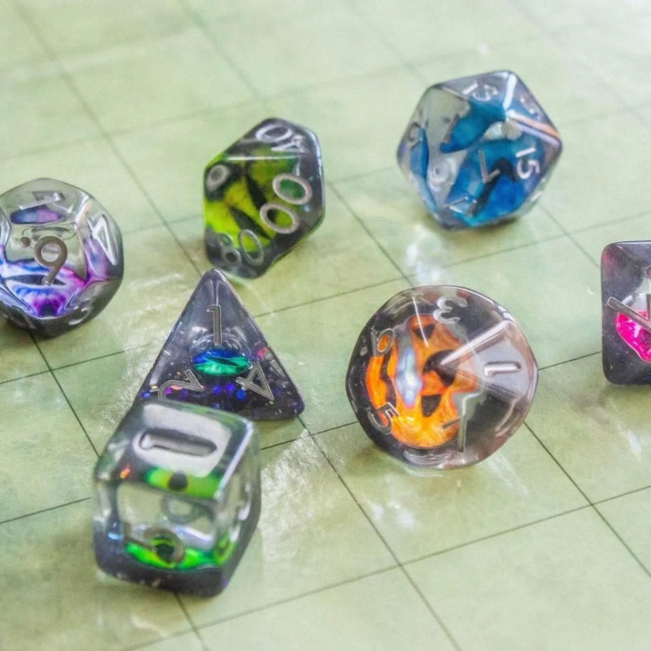 Evil Eye TTRPG dice - Mystery Dice Goblin