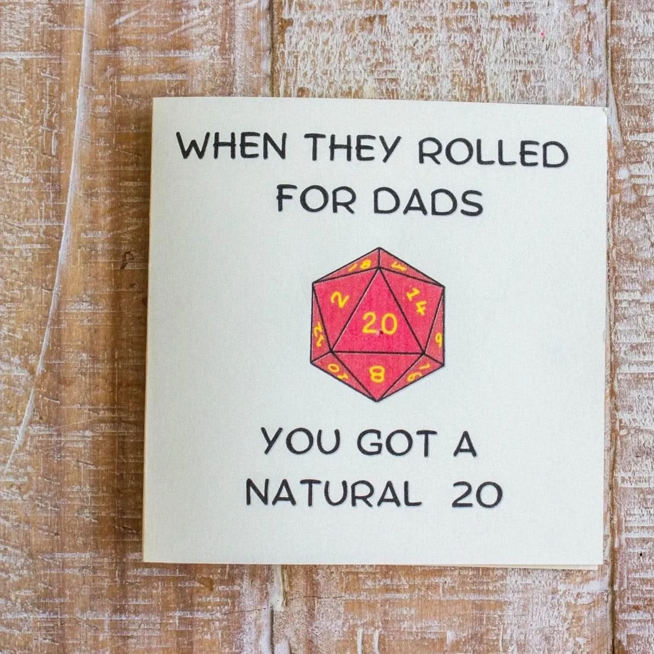 Fathers Day TTRPG Card Natural 20 - Mystery Dice Goblin
