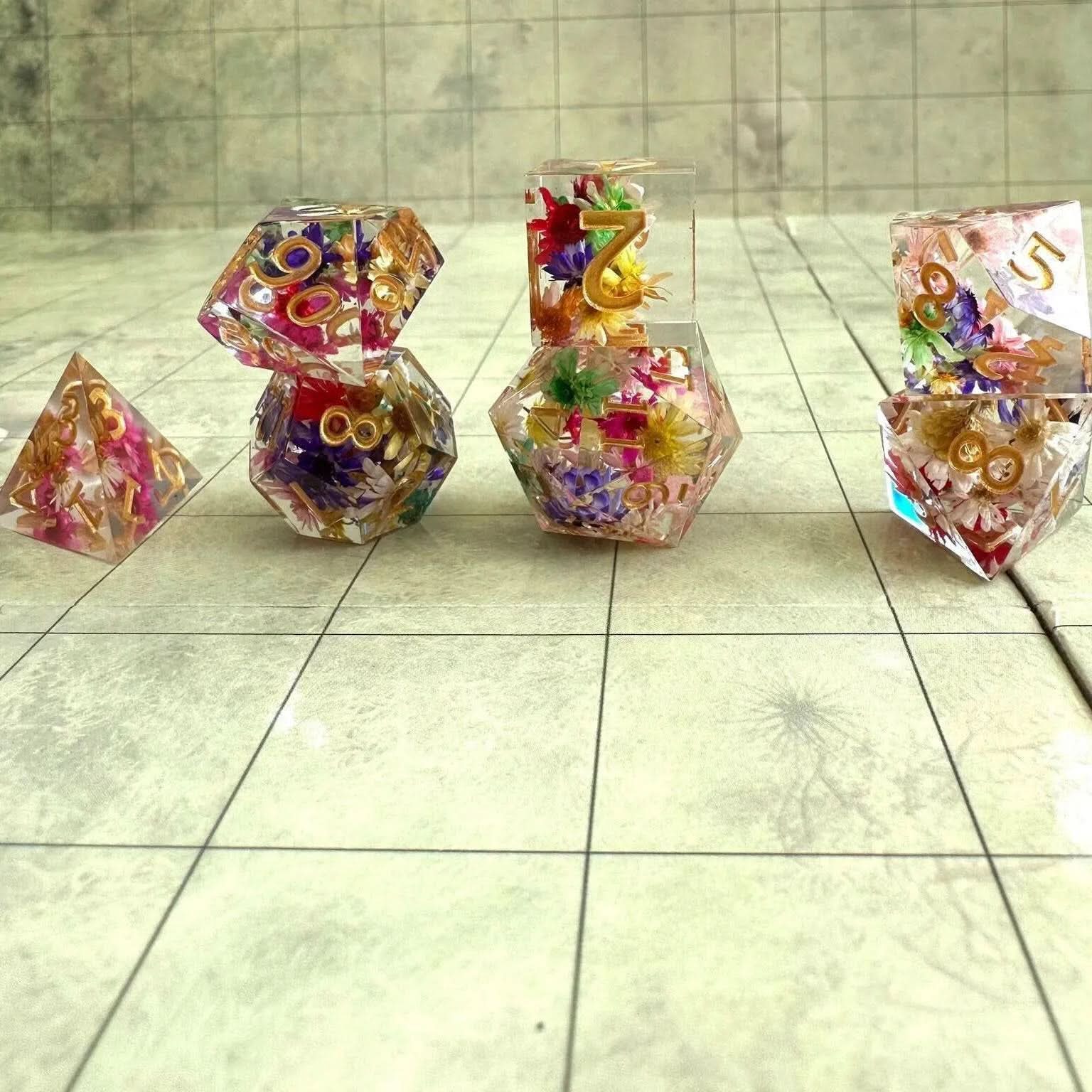 Flower Sharps TTRPG Dice - Mystery Dice Goblin