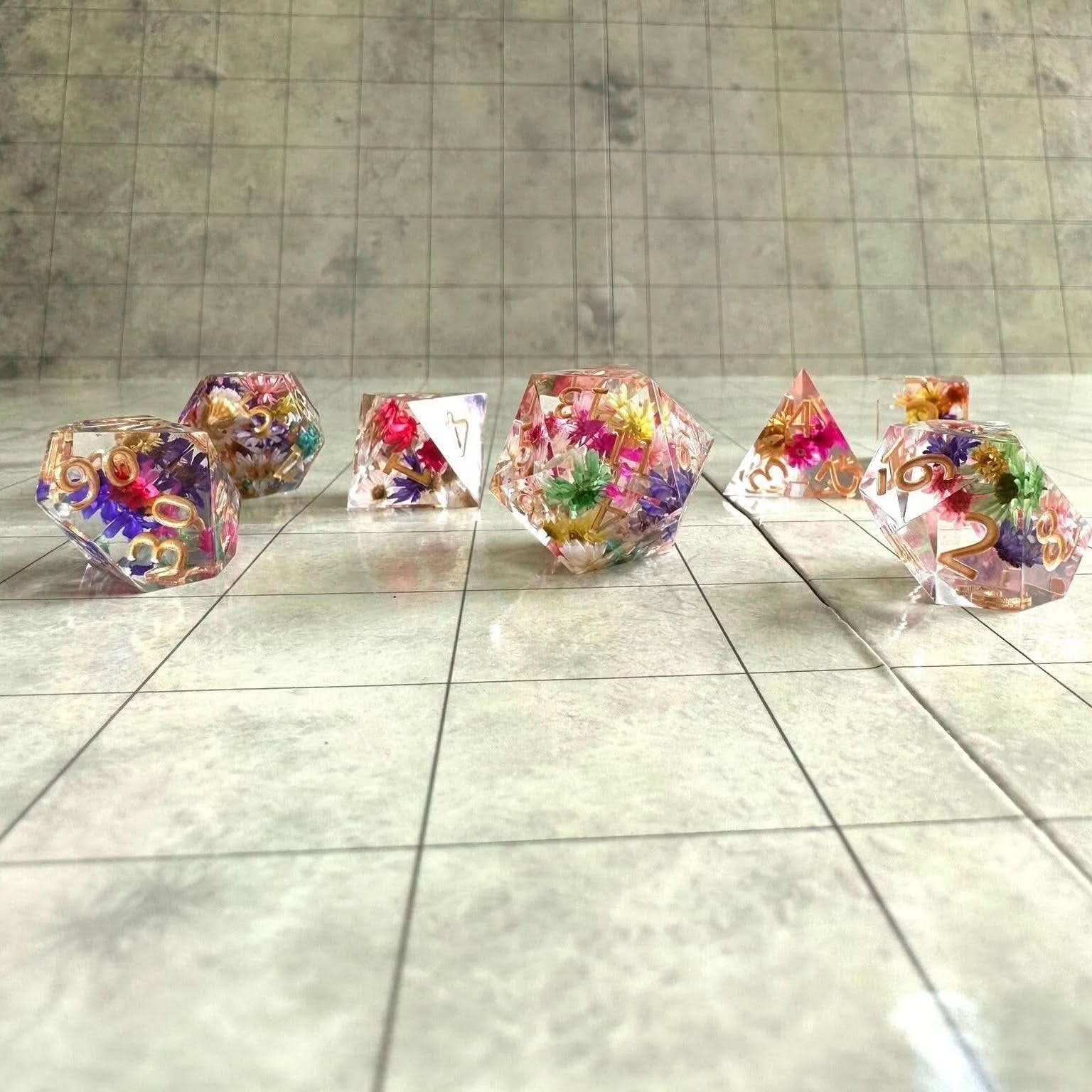 Flower Sharps TTRPG Dice - Mystery Dice Goblin