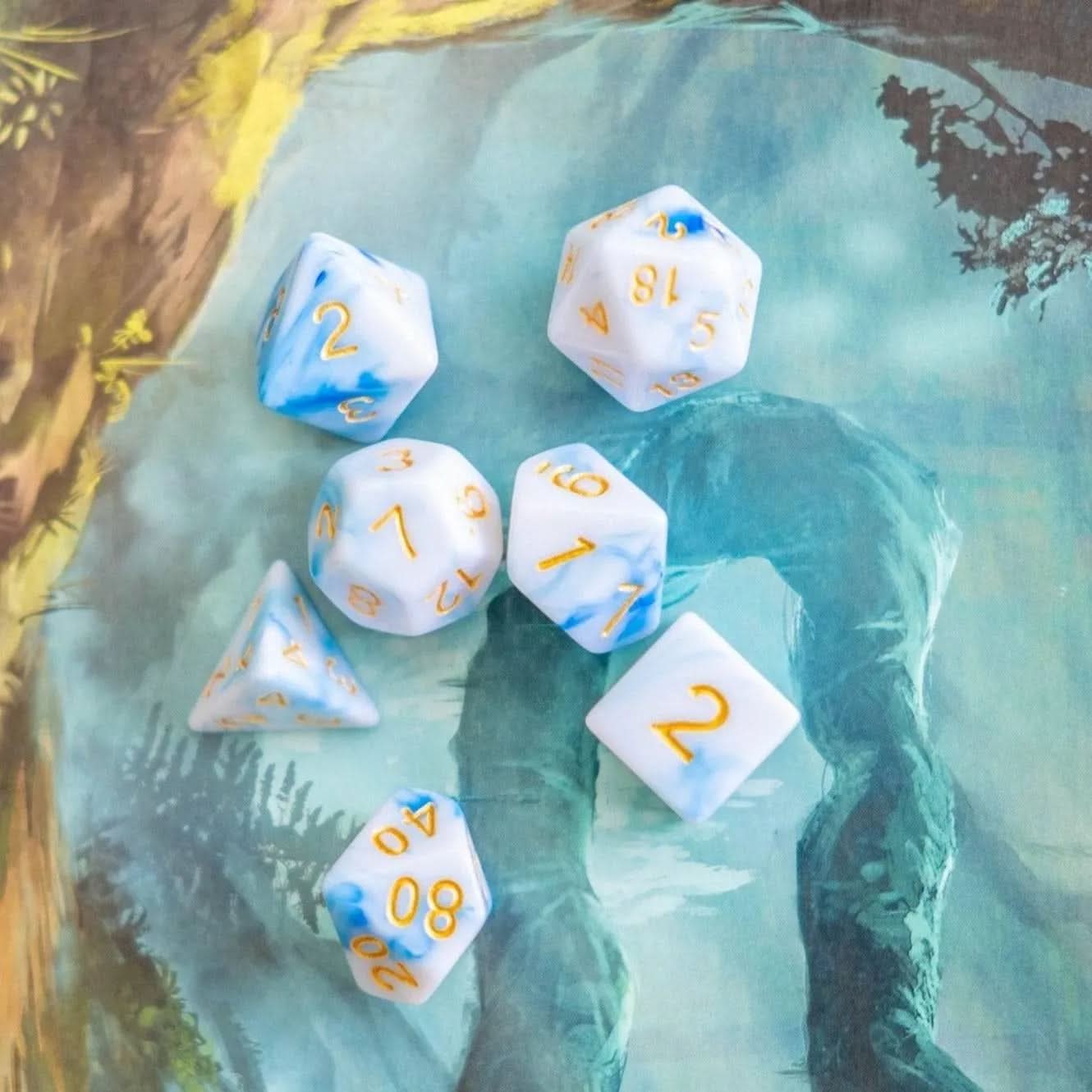 Fluffy Cloud TTRPG Dice Set - Mystery Dice Goblin