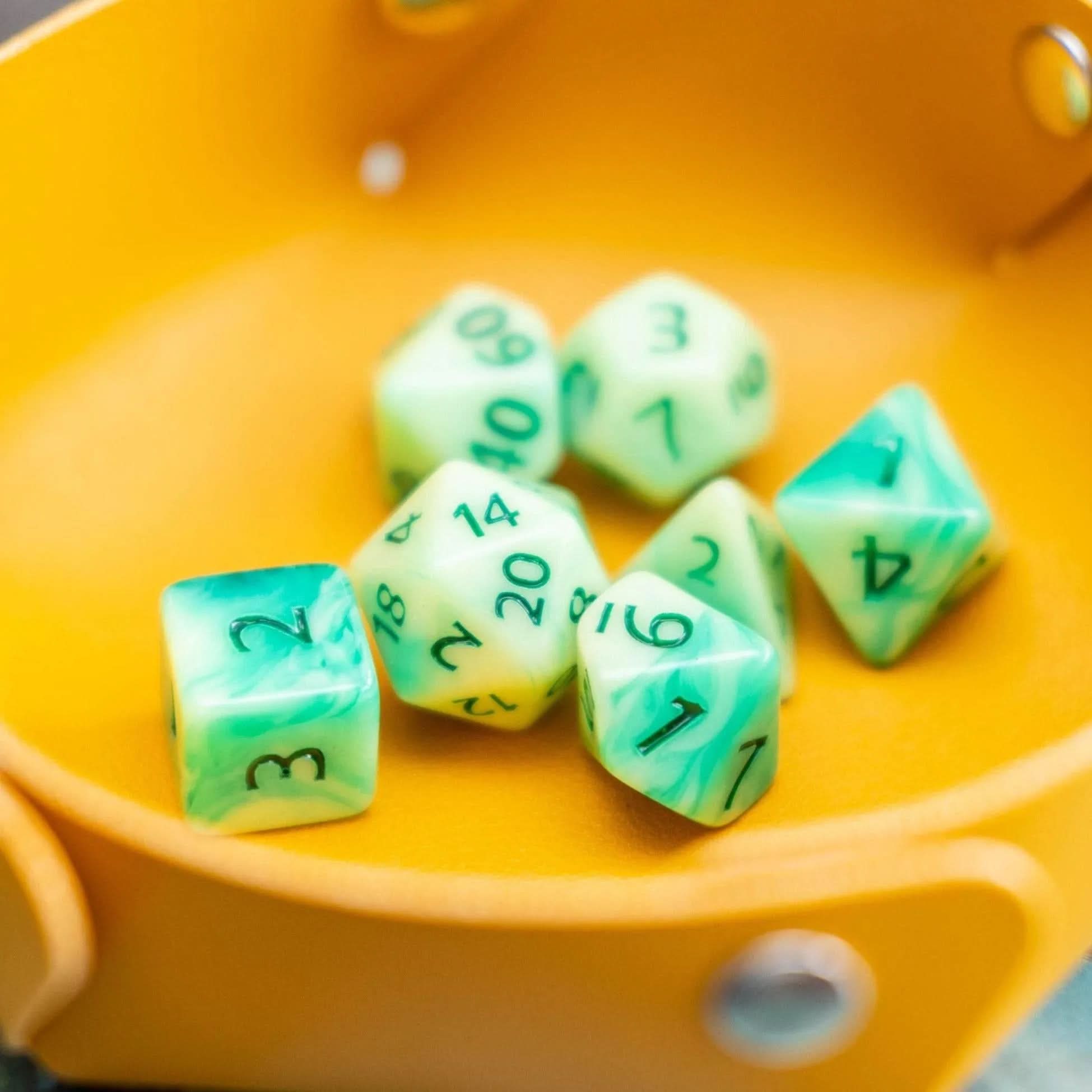 Green Dragon Breath TTRPG Dice Set - Mystery Dice Goblin