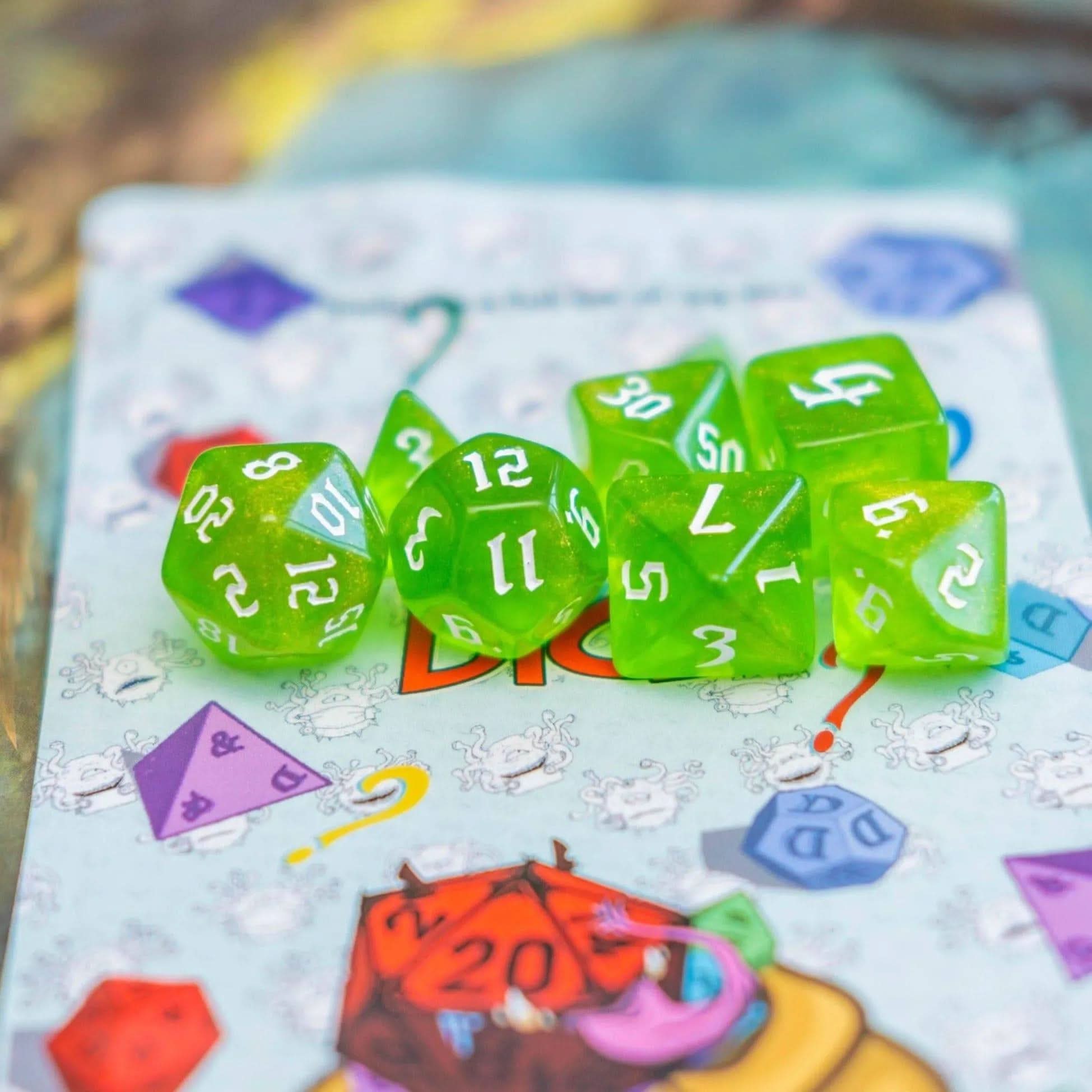 Green Lagoon TTRPG Dice Set - Mystery Dice Goblin