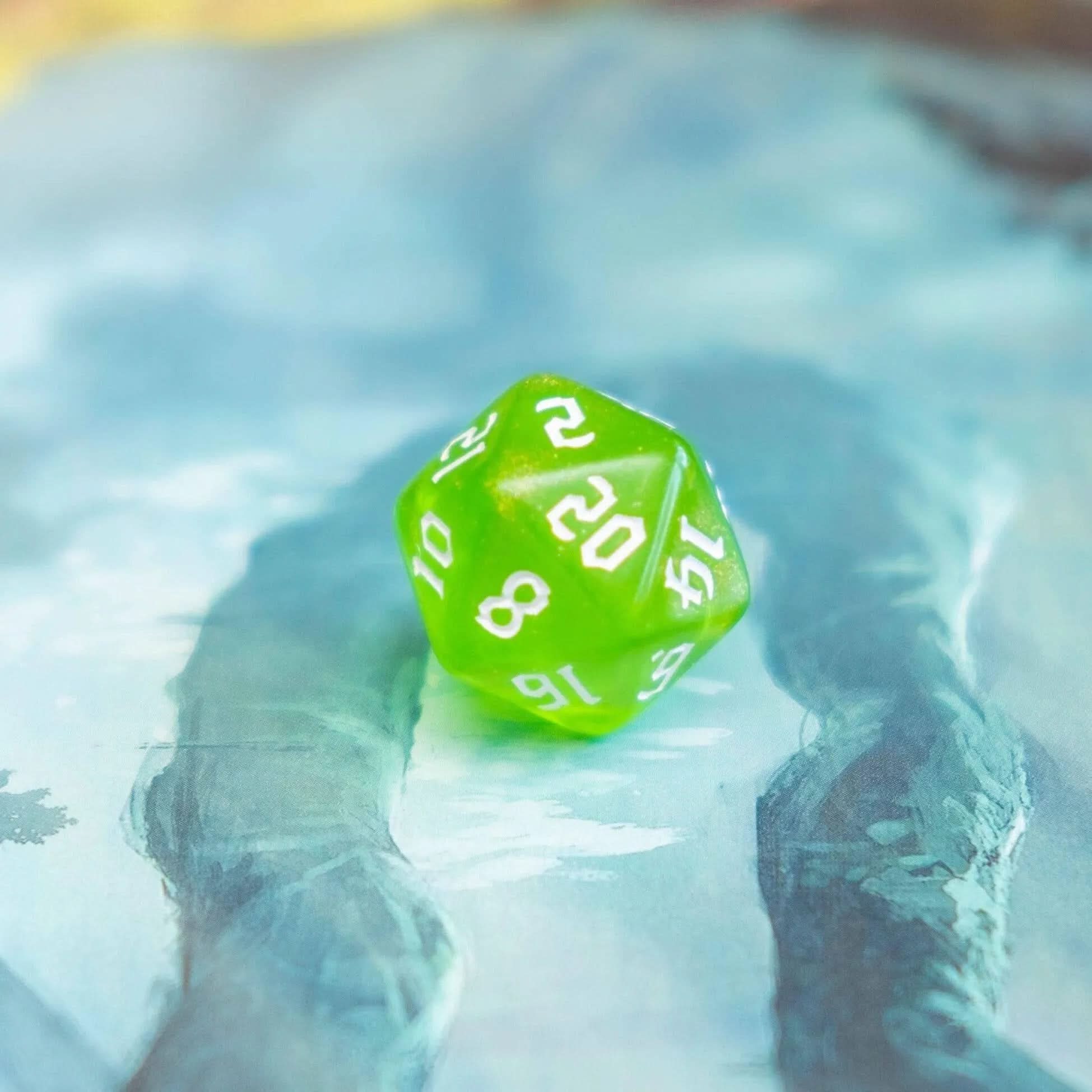 Green Lagoon TTRPG Dice Set - Mystery Dice Goblin
