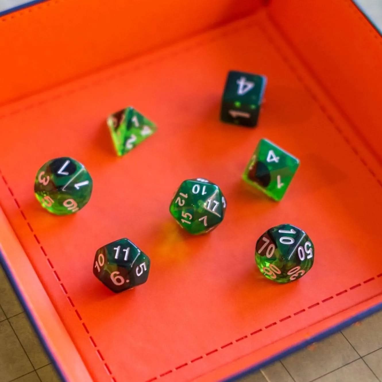 Green Smoke TTRPG Dice Set - Mystery Dice Goblin