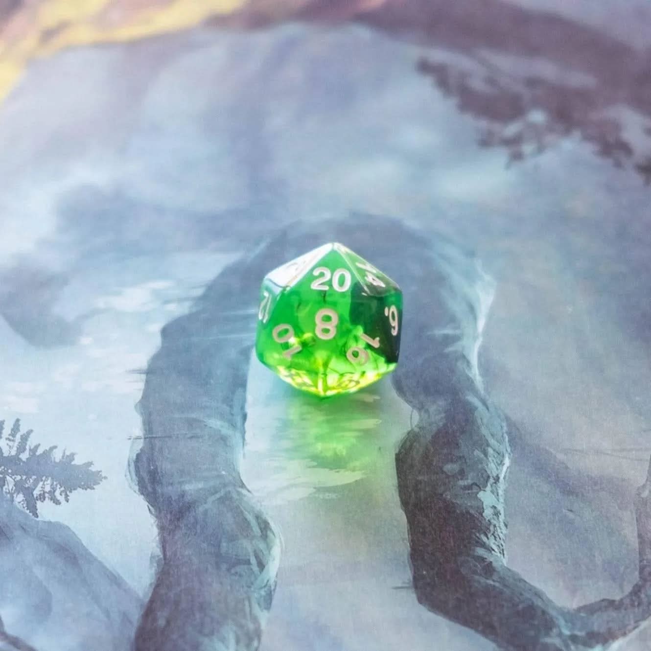 Green Smoke TTRPG Dice Set - Mystery Dice Goblin
