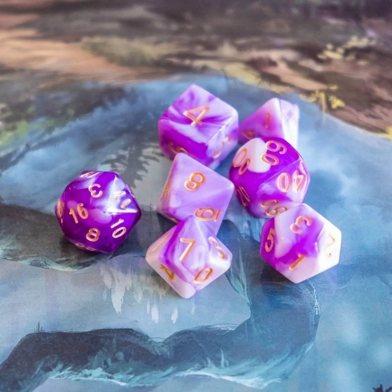 Lady Lavender TTRPG Dice Set - Mystery Dice Goblin
