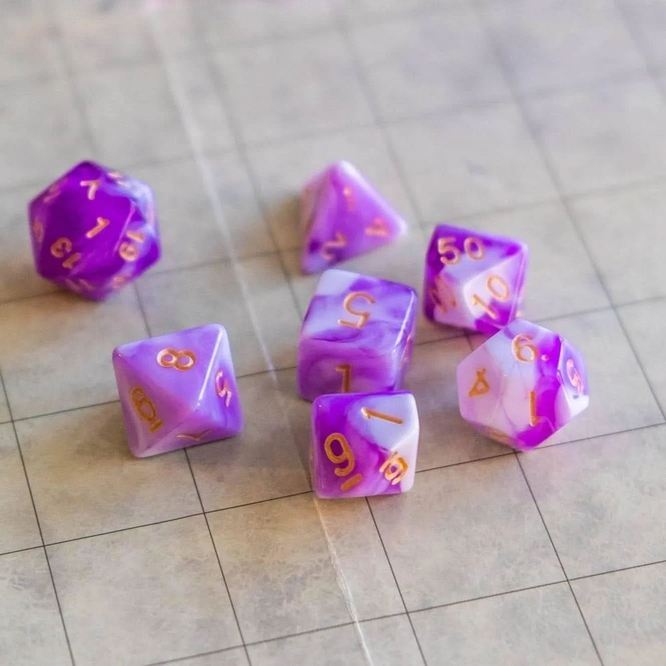 Lady Lavender TTRPG Dice Set - Mystery Dice Goblin