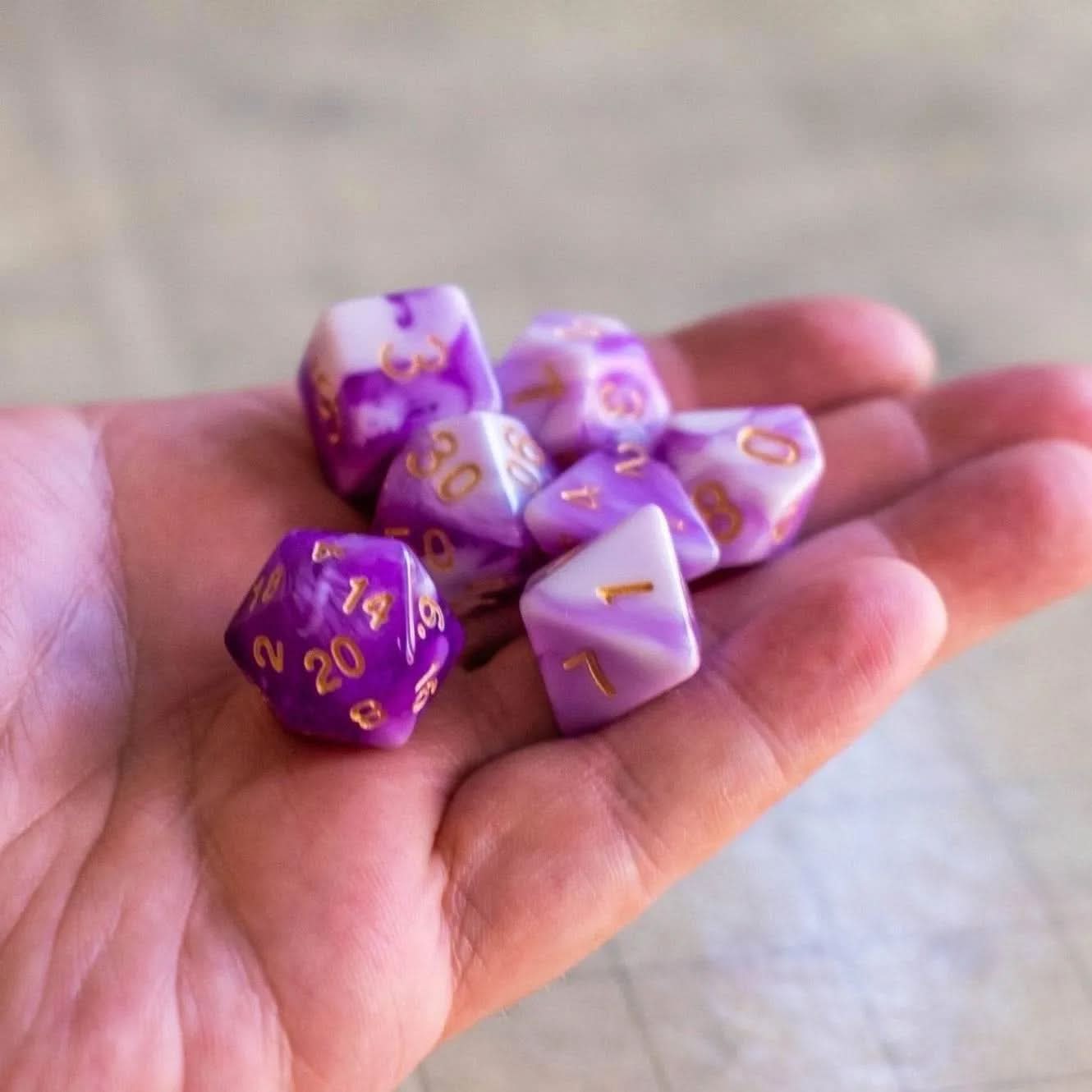Lady Lavender TTRPG Dice Set - Mystery Dice Goblin