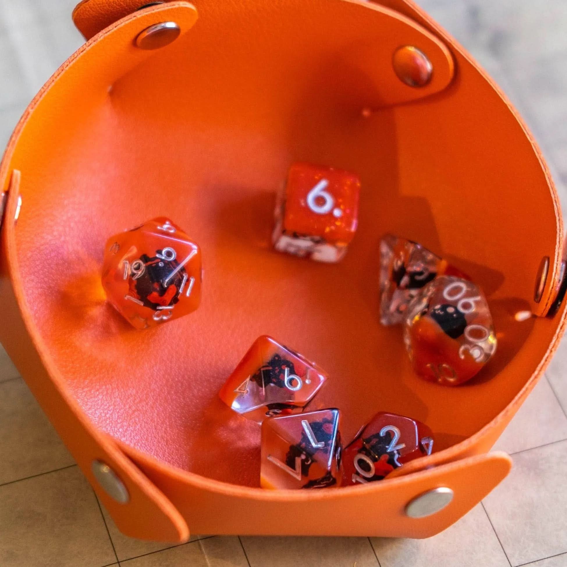 Little Devil Orange Tiefling dice