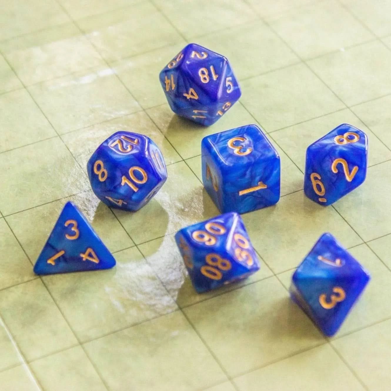 Midnight Blue TTRPG Dice Set - Mystery Dice Goblin