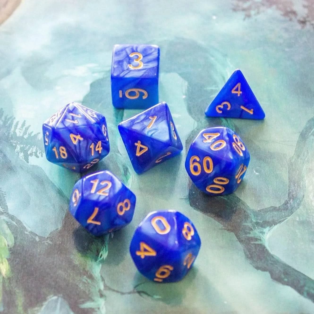 Midnight Blue TTRPG Dice Set - Mystery Dice Goblin