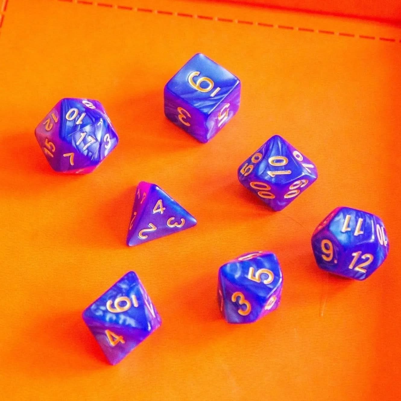 Midnight Blue TTRPG Dice Set - Mystery Dice Goblin