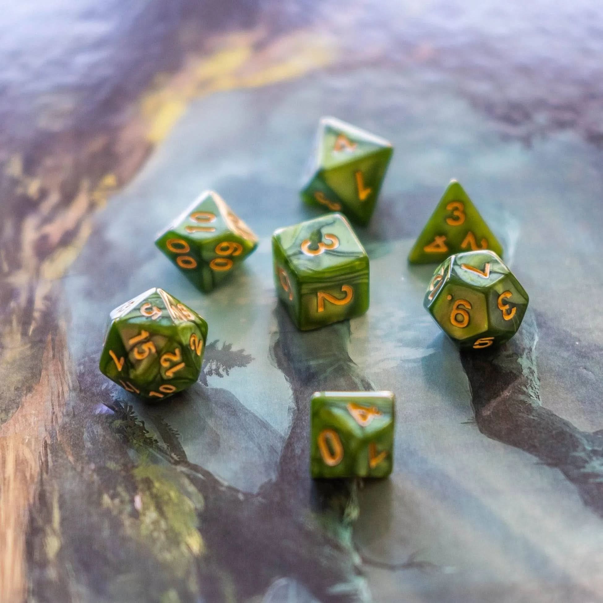 Ogre Green TTRPG Dice Set - Mystery Dice Goblin