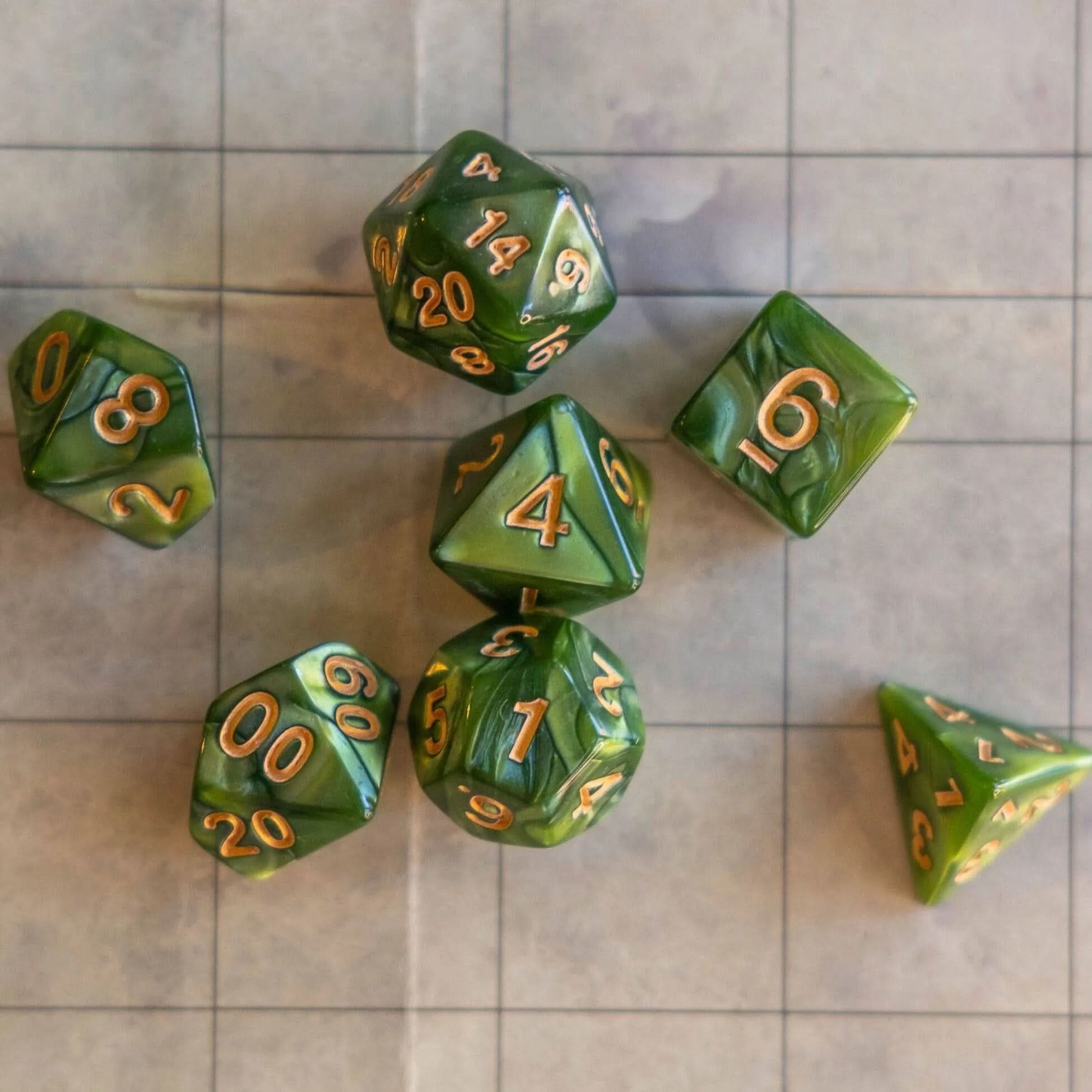 Ogre Green Pearl Dice Set