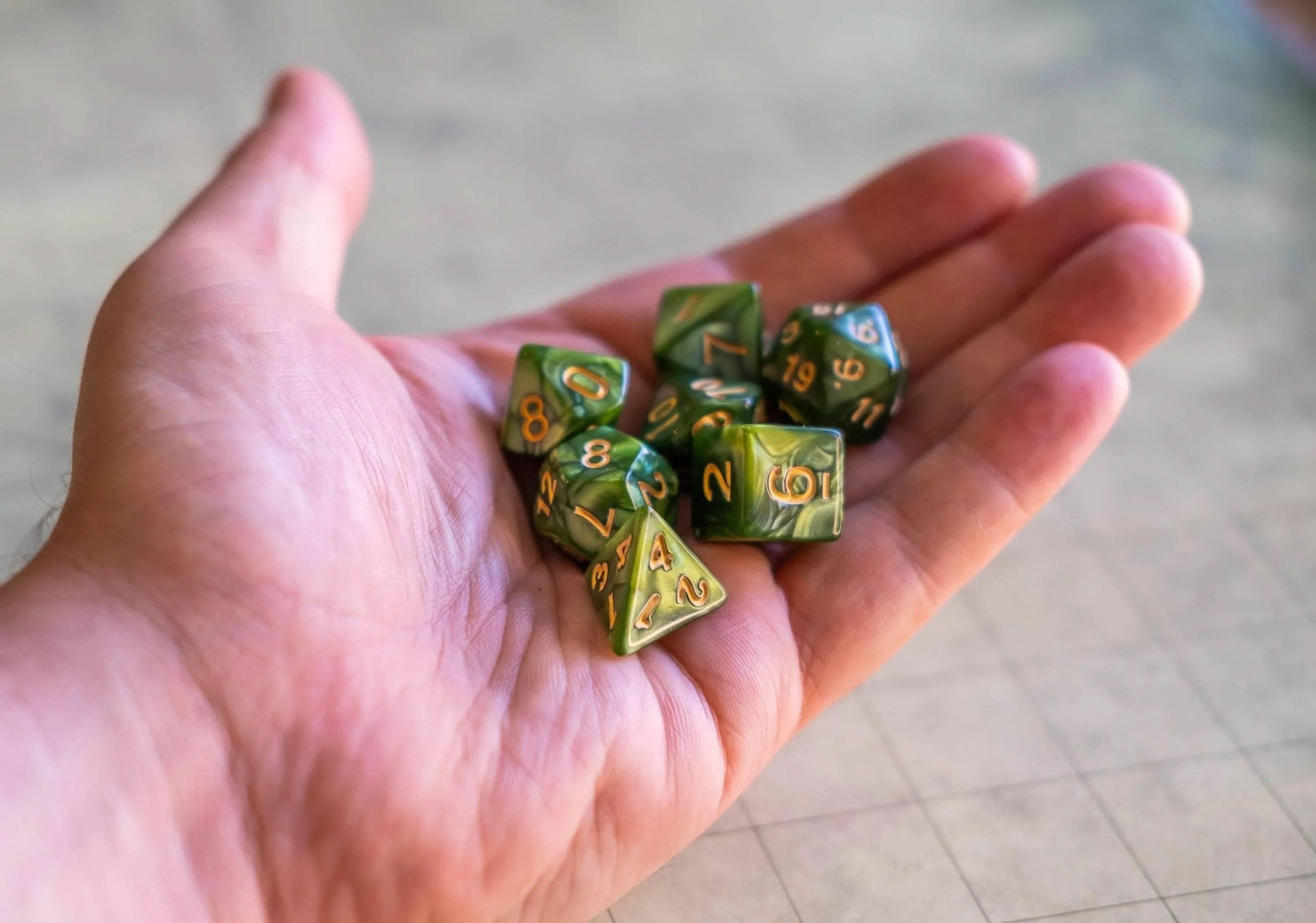 Ogre Green TTRPG Dice Set - Mystery Dice Goblin