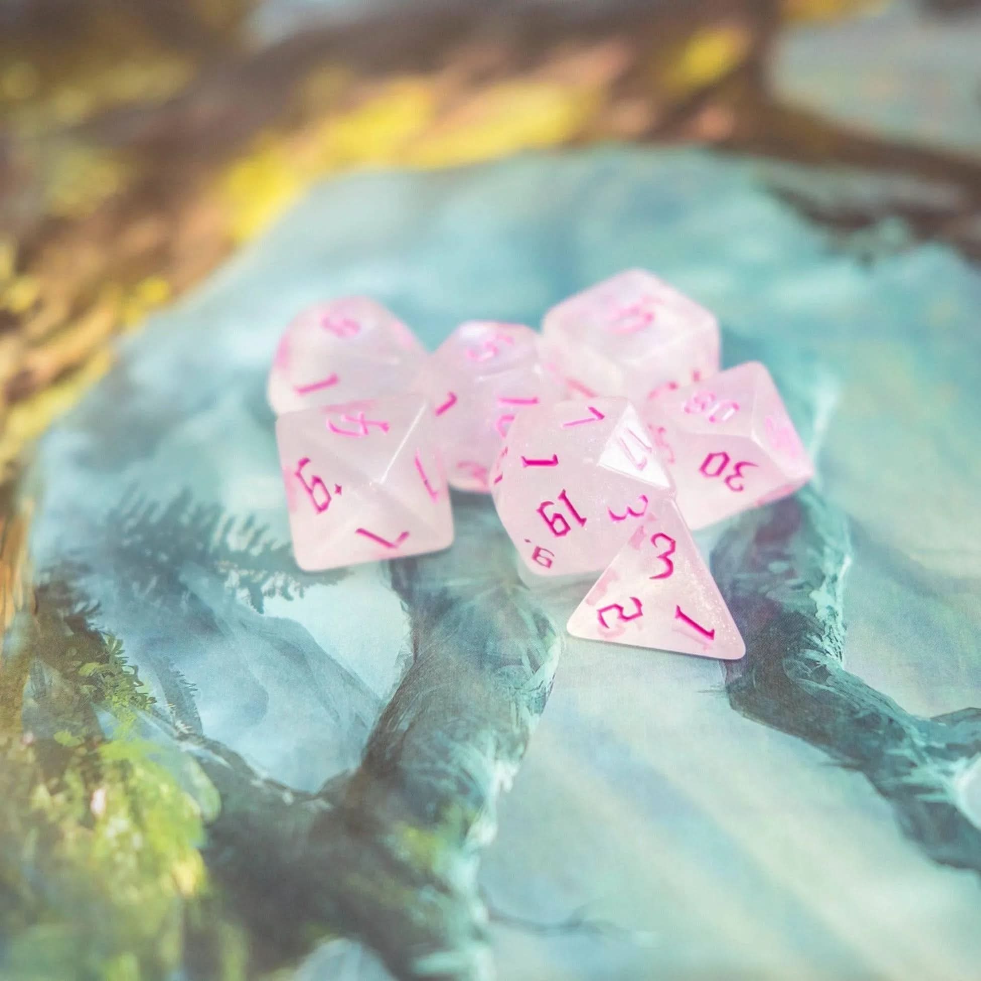 Pink Fog TTRPG Dice Set - Mystery Dice Goblin
