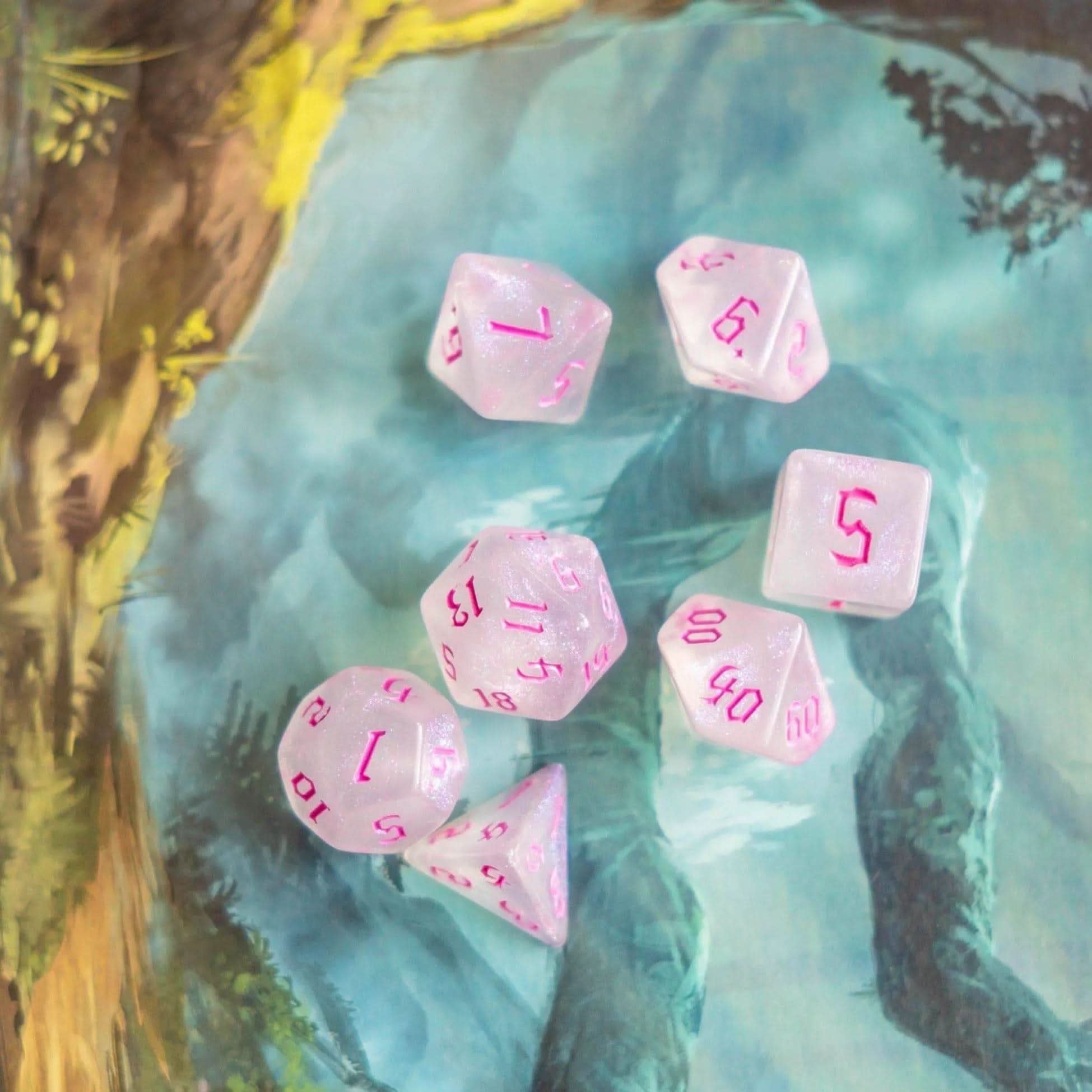 Pink Fog TTRPG Dice Set - Mystery Dice Goblin