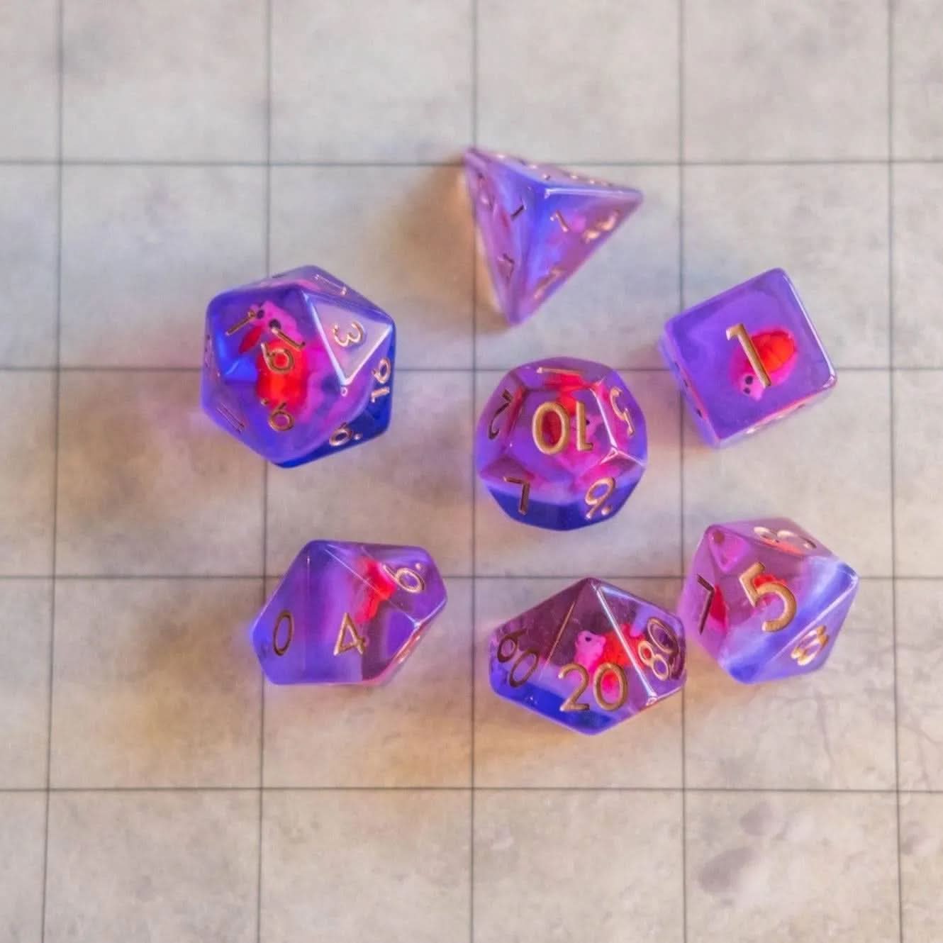 Pink Snails Dice Set