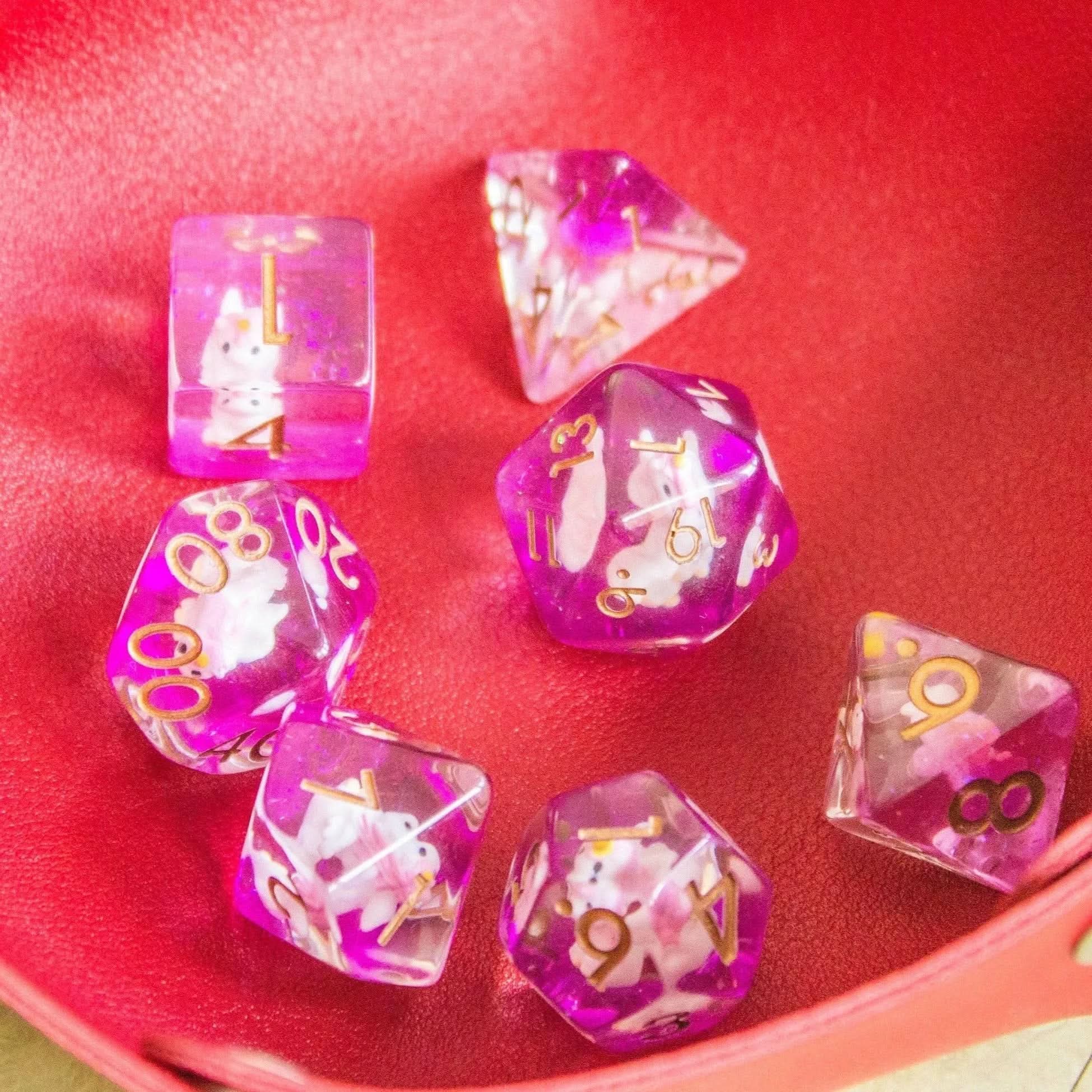 Pink Unicorn Dice Set - Mystery Dice Goblin
