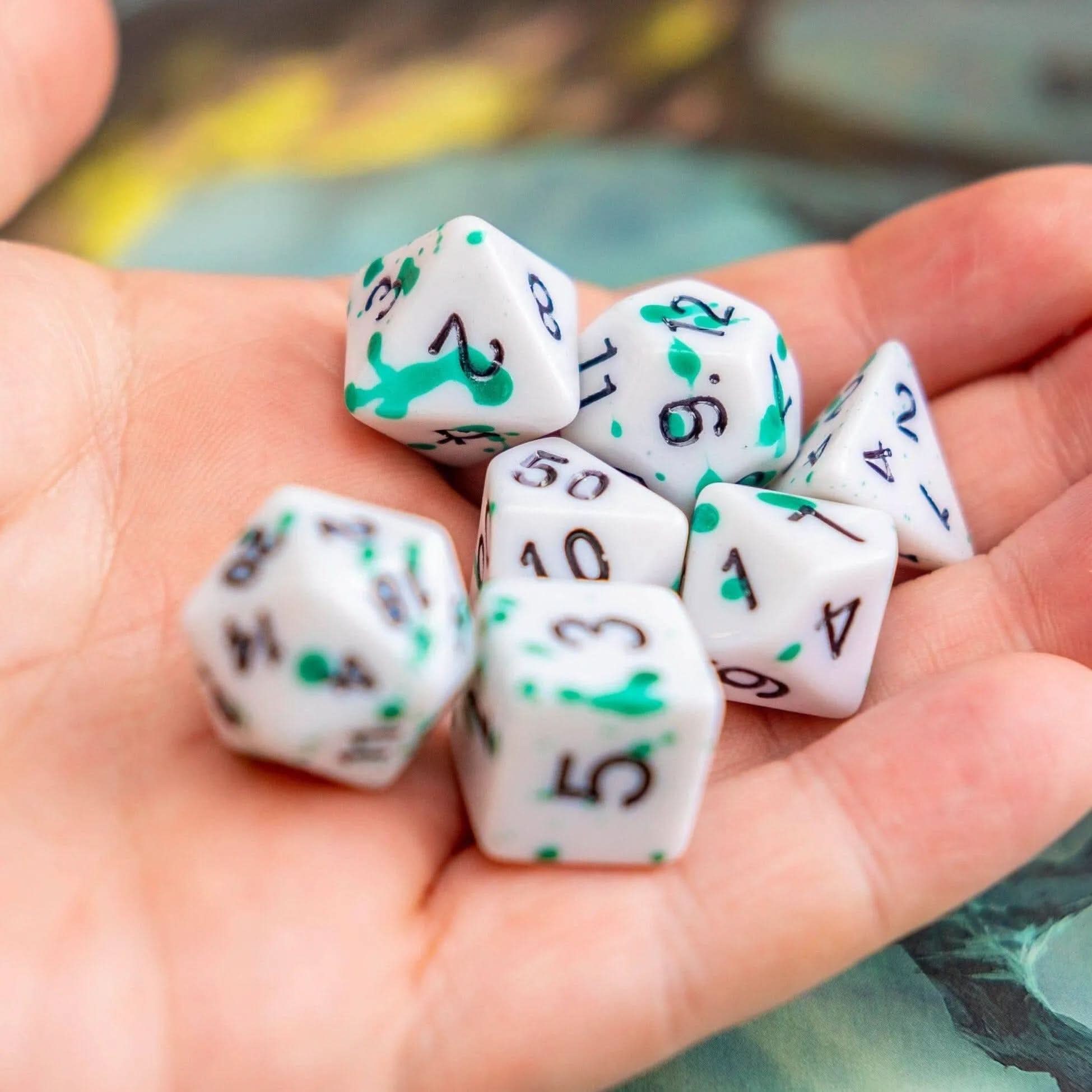 Splatter Green Dice Set