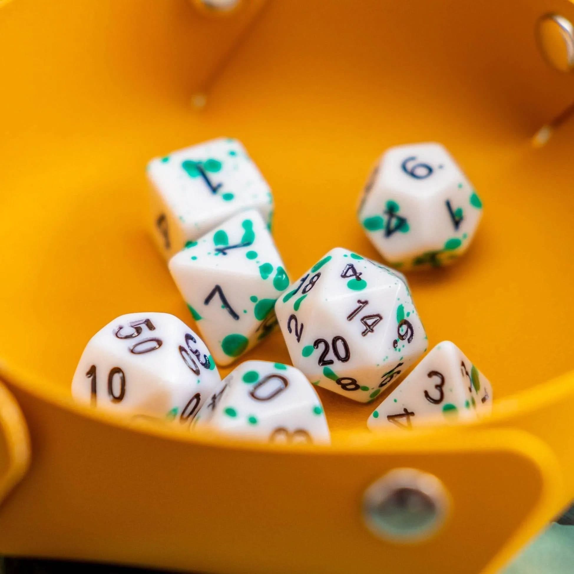 Splatter Green Dice Set