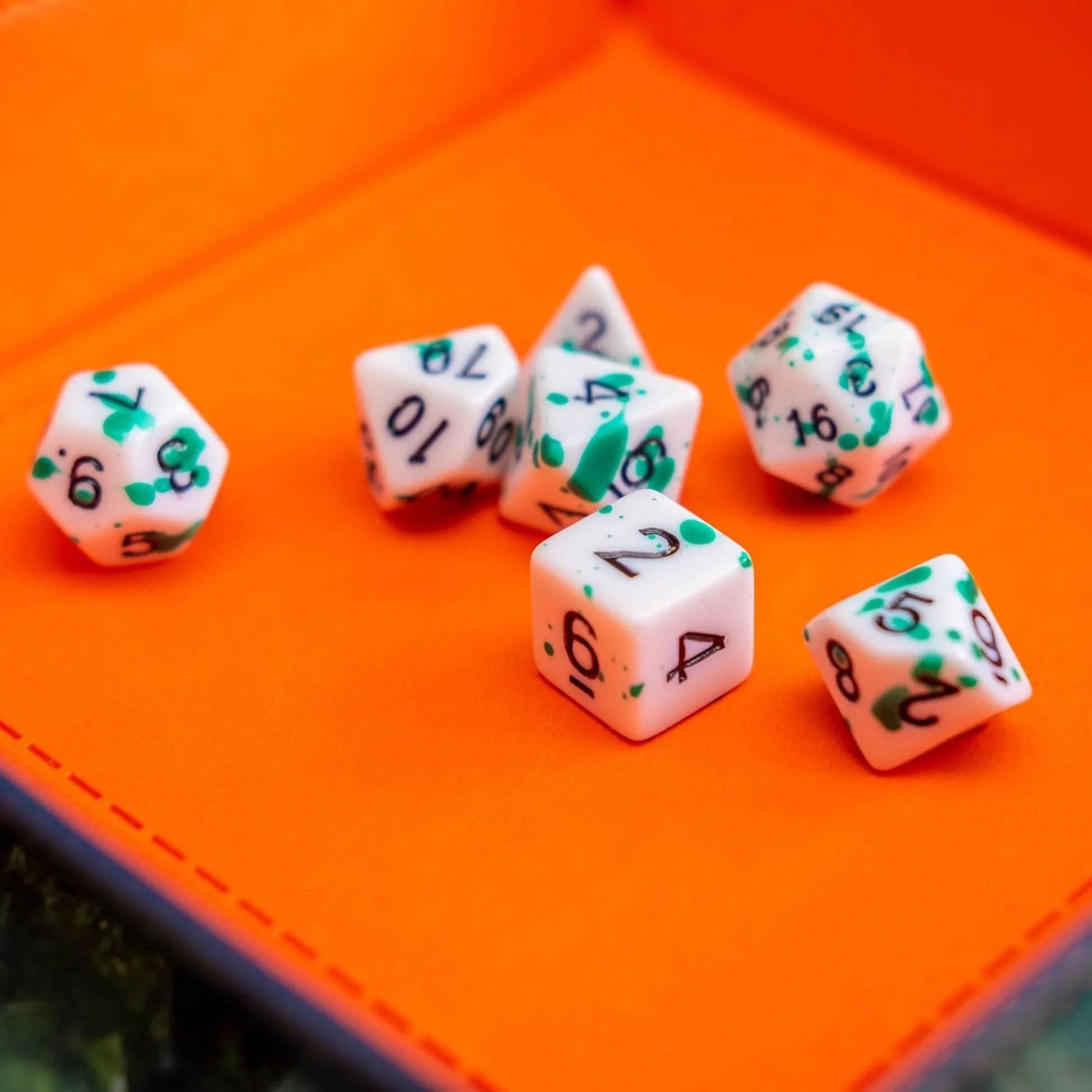 Splatter Green Dice Set